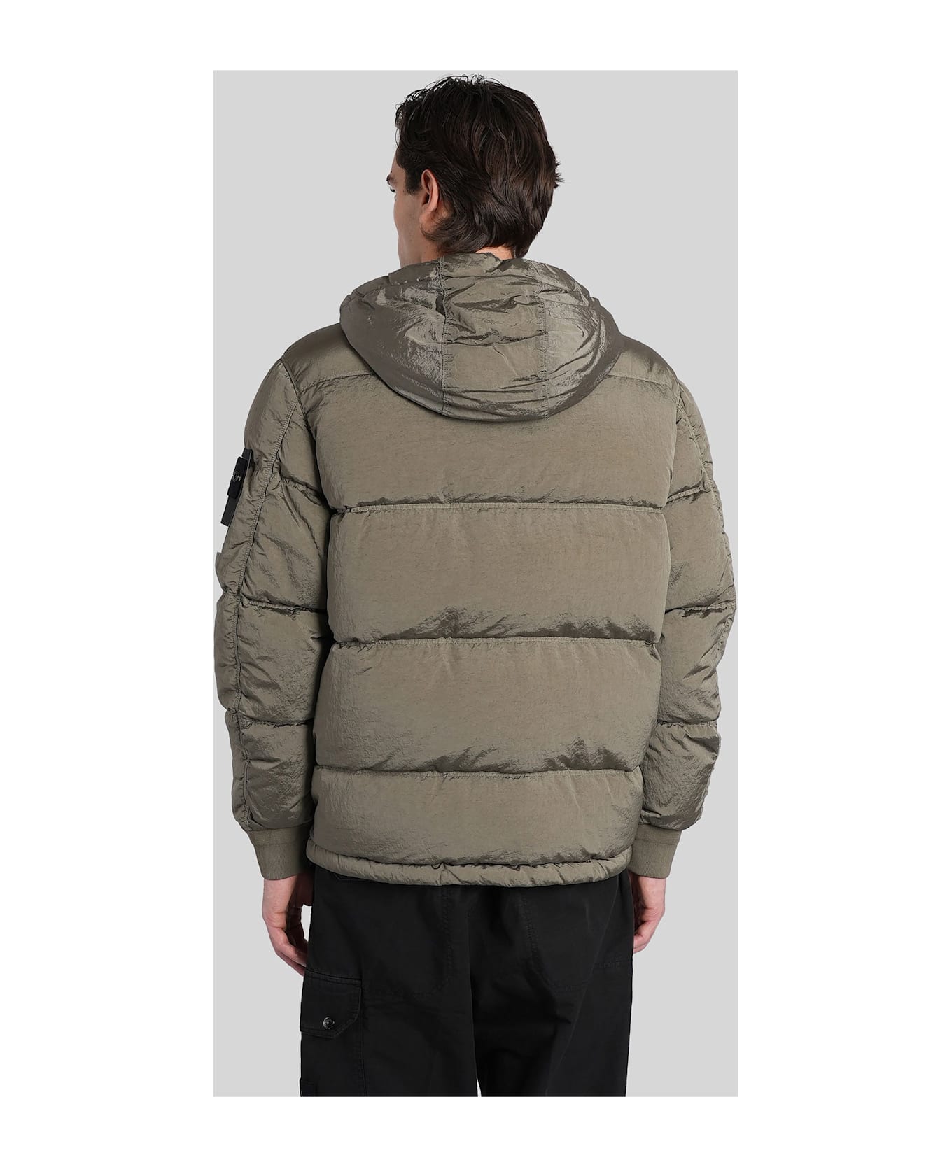 Stone Island Puffer In Green Polyamide - green