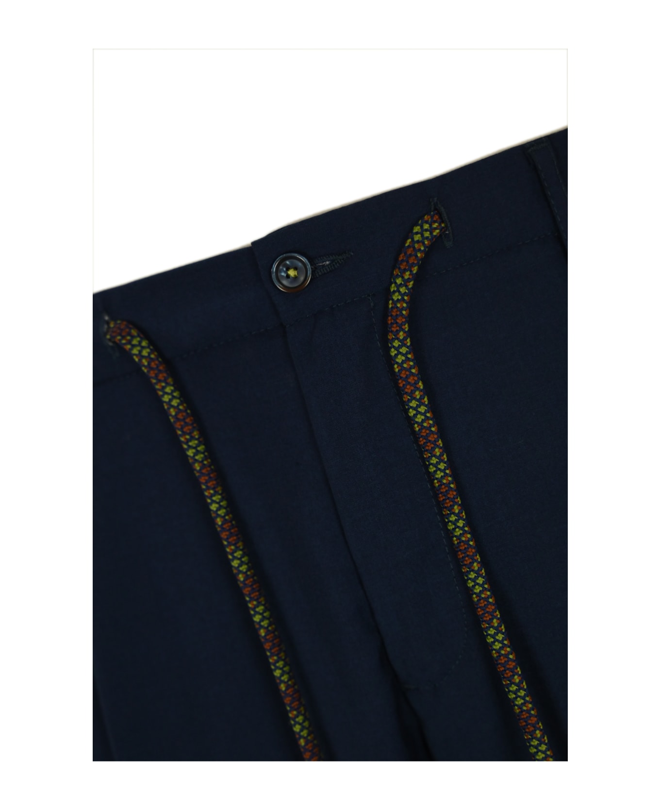 Daniele Alessandrini Viscose Trousers With Drawstring - Blu