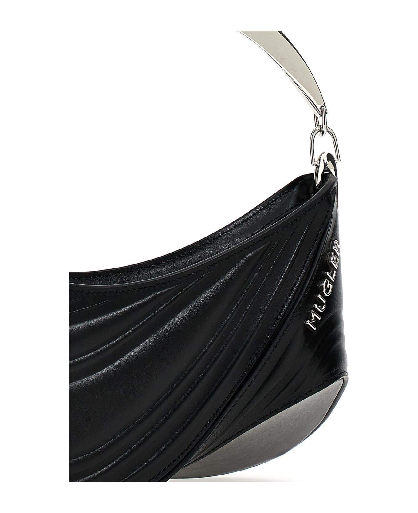 Mugler 'small Embossed Spiral Curve 01' Handbag - Black  