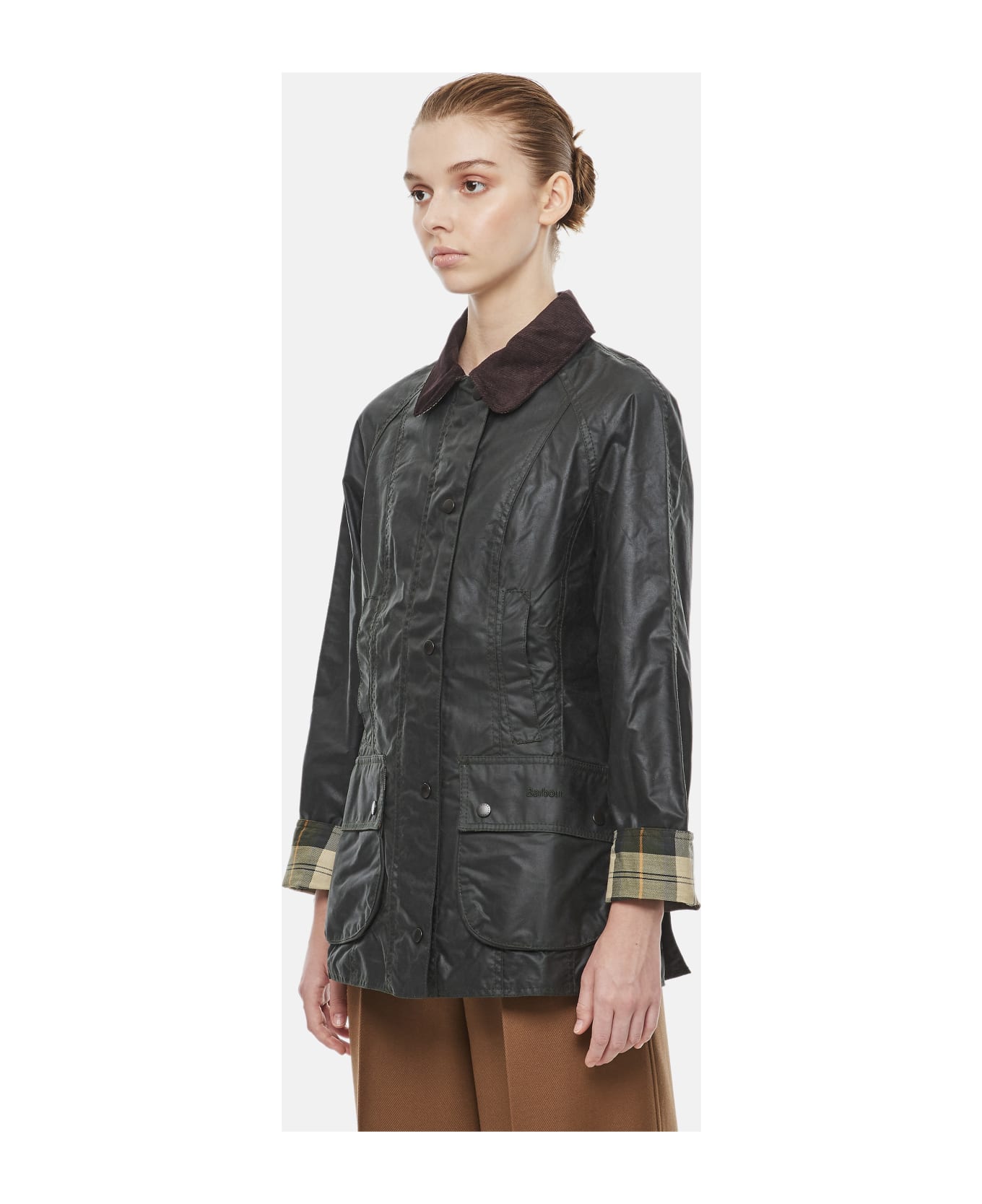Barbour Beadnell Waxed Cotton Jacket - Green