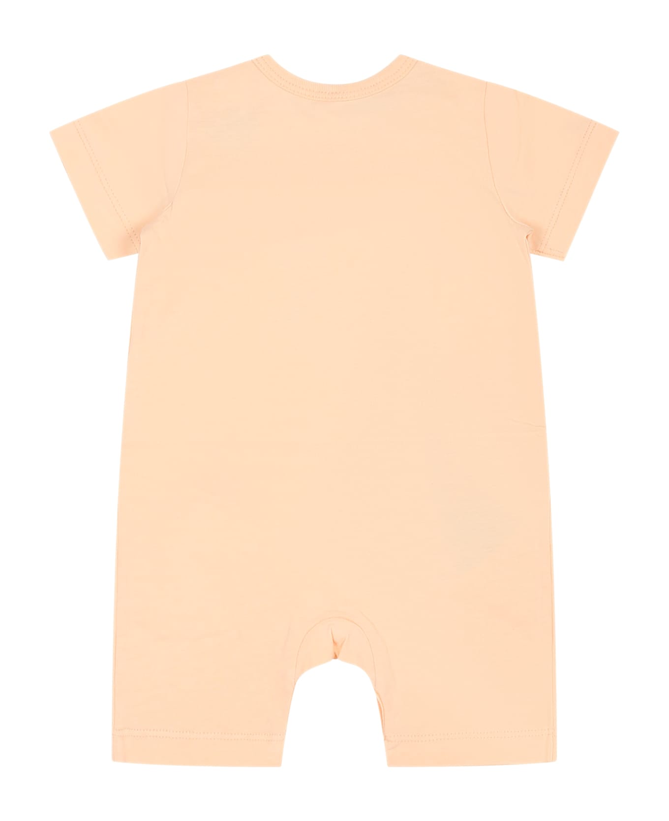 Stella McCartney Kids Pink Romper For Baby Girl With Guitar And Logo - Pink