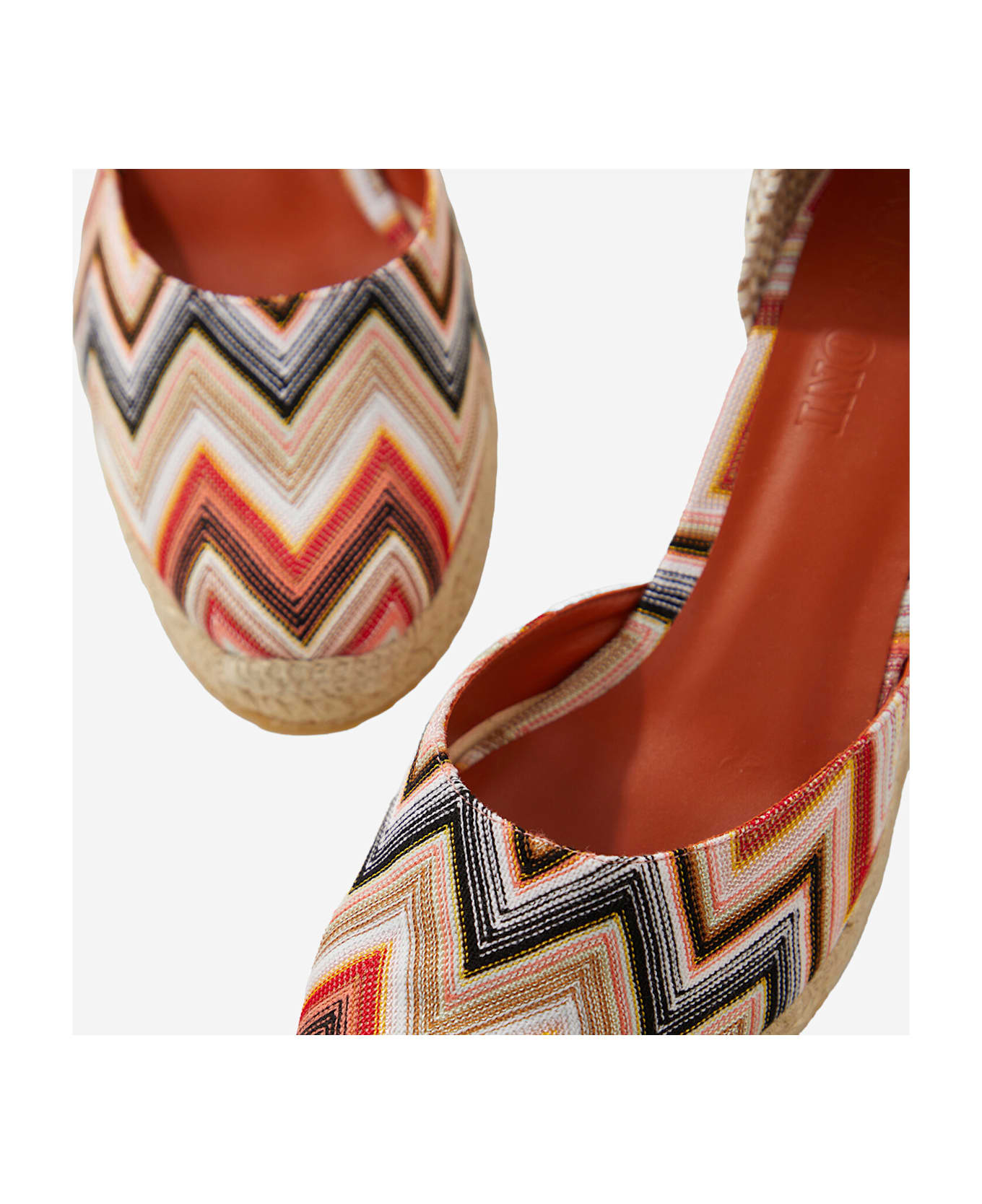 Missoni Espadrilles Zig Zag Pattern With High Wedge - Red