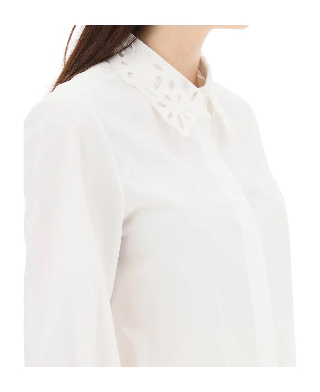 Chloé Cotton Embroidered Shirt - White