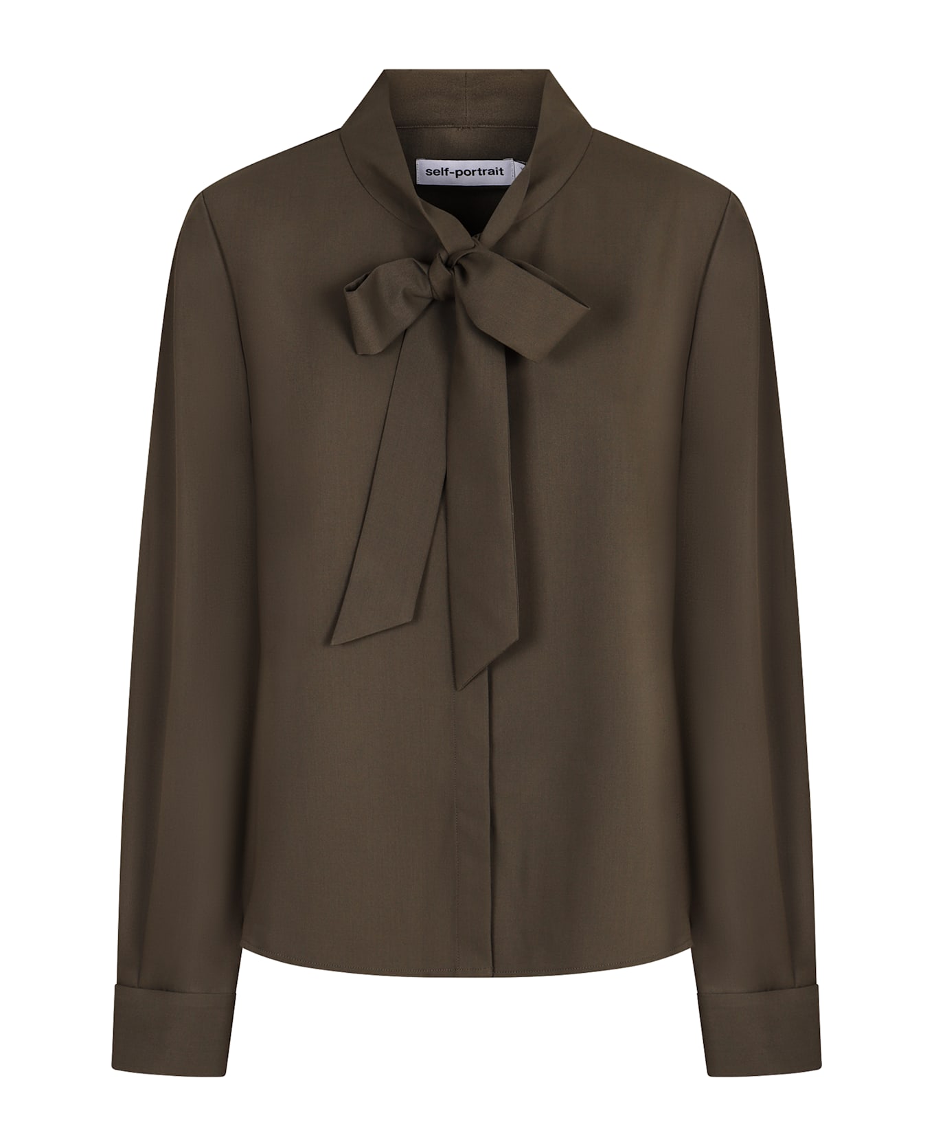self-portrait Twill Blouse - green