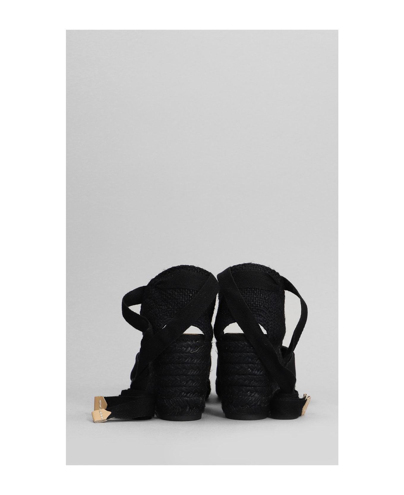Castañer Carina C-6-001 Wedges In Black Canvas - black