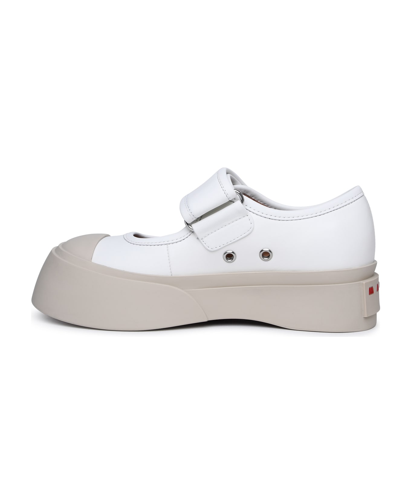 Marni 'mary Jane' White Nappa Leather Sneakers - White