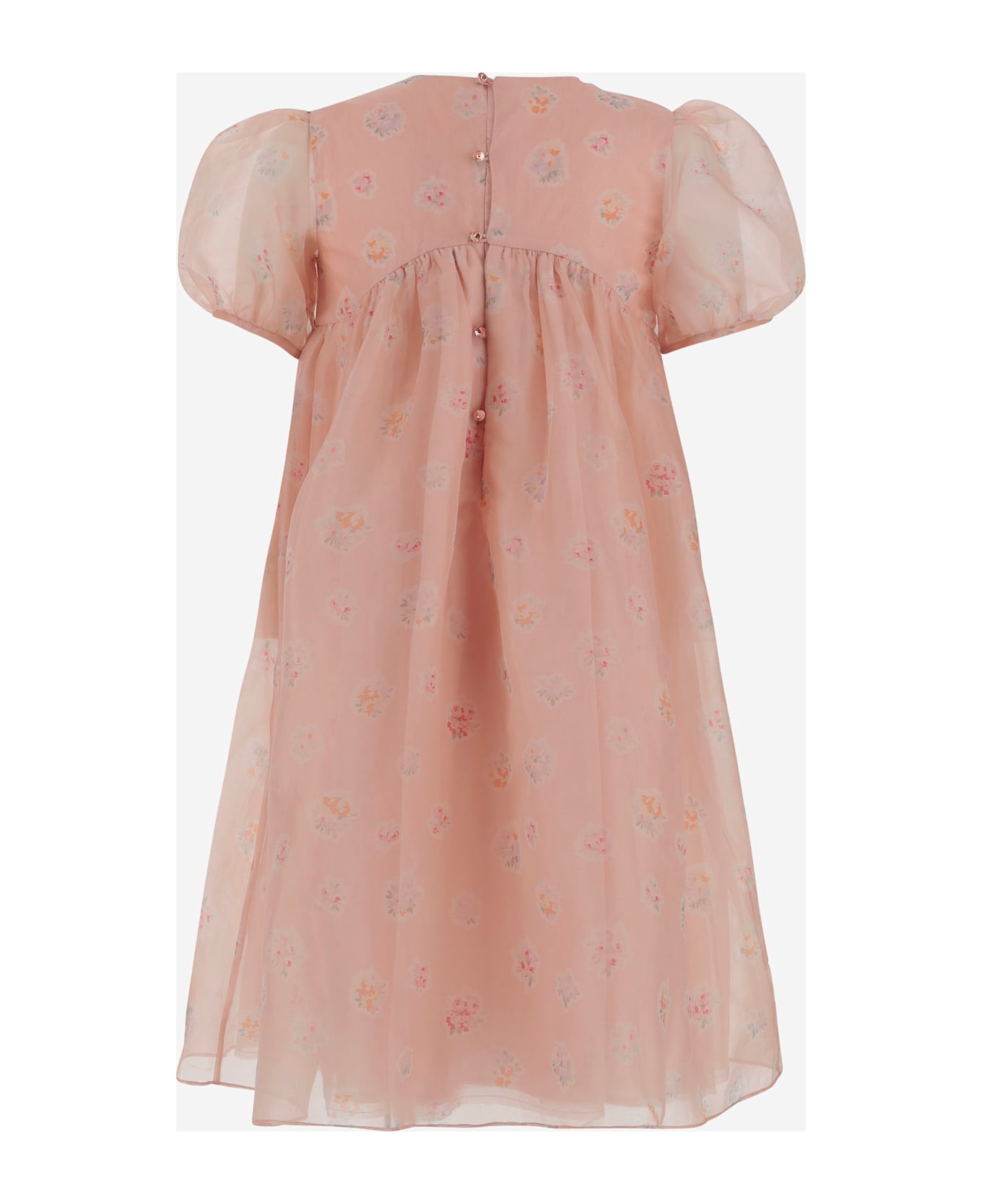 Bonpoint Silk Dress With Floral Pattern - Pink