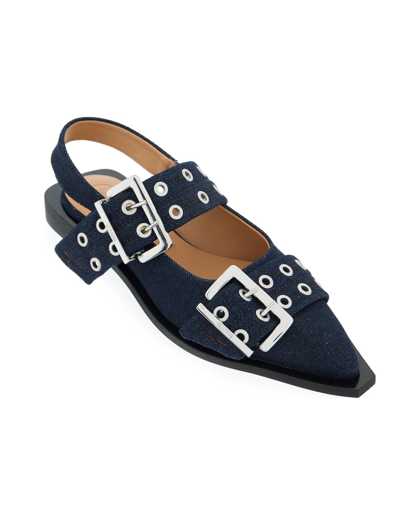 Ganni Slingback Flats - DARK NAVY (Blue)
