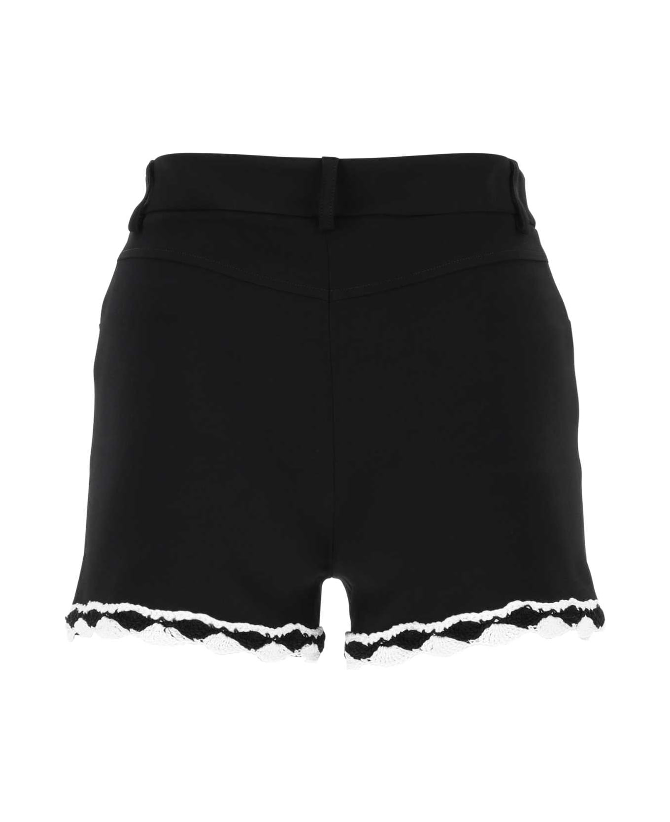 Moschino Black Stretch Crepe Shorts - 1555
