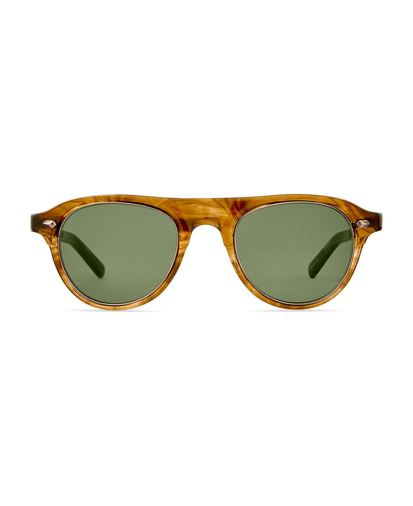 Mr. Leight Stahl S Marbled Rye-antique Gold/green Sunglasses - Marbled Rye-Antique Gold/Green