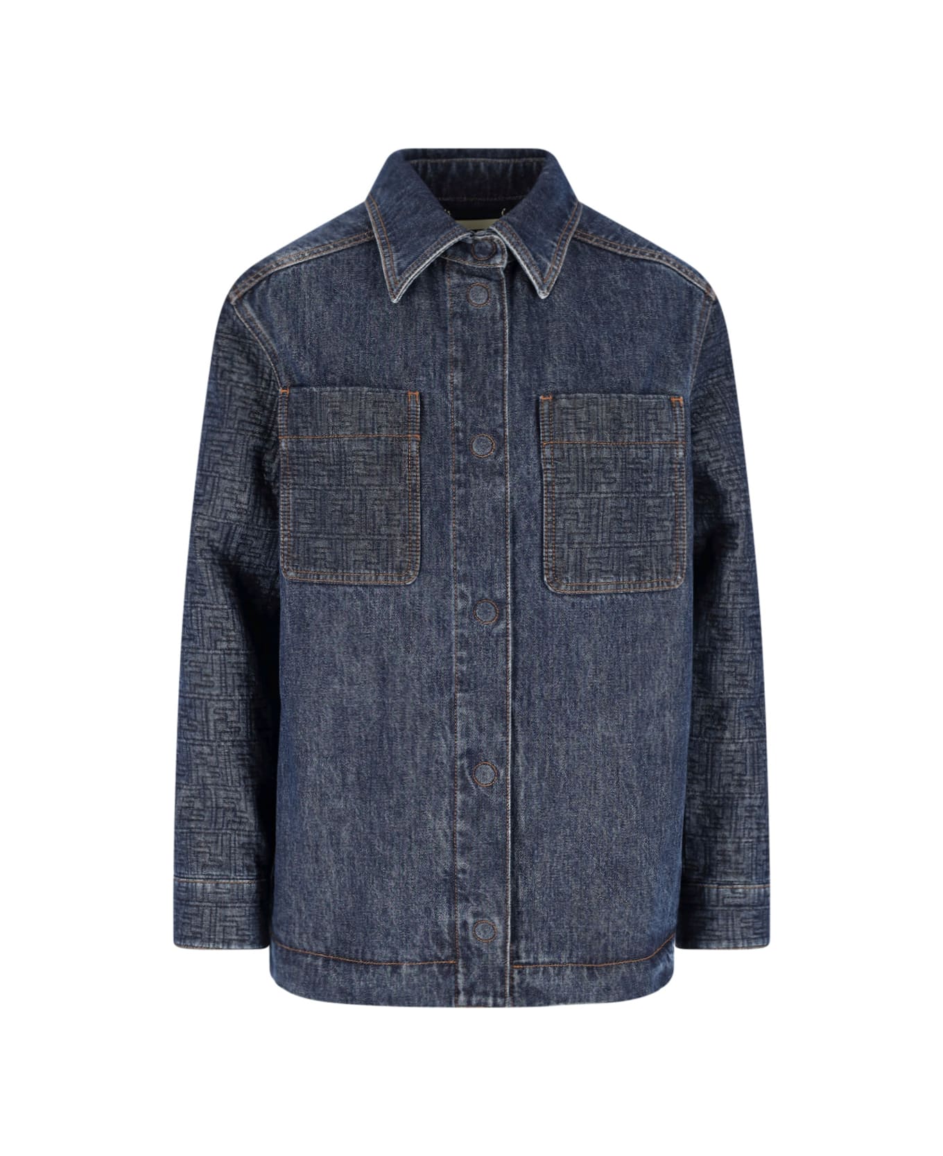 Fendi 'ff' Denim Jacket - BLUEBERRY-26