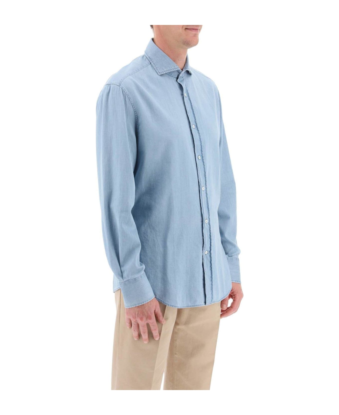 Brunello Cucinelli Buttoned Long-sleeved Shirt - Blue シャツ