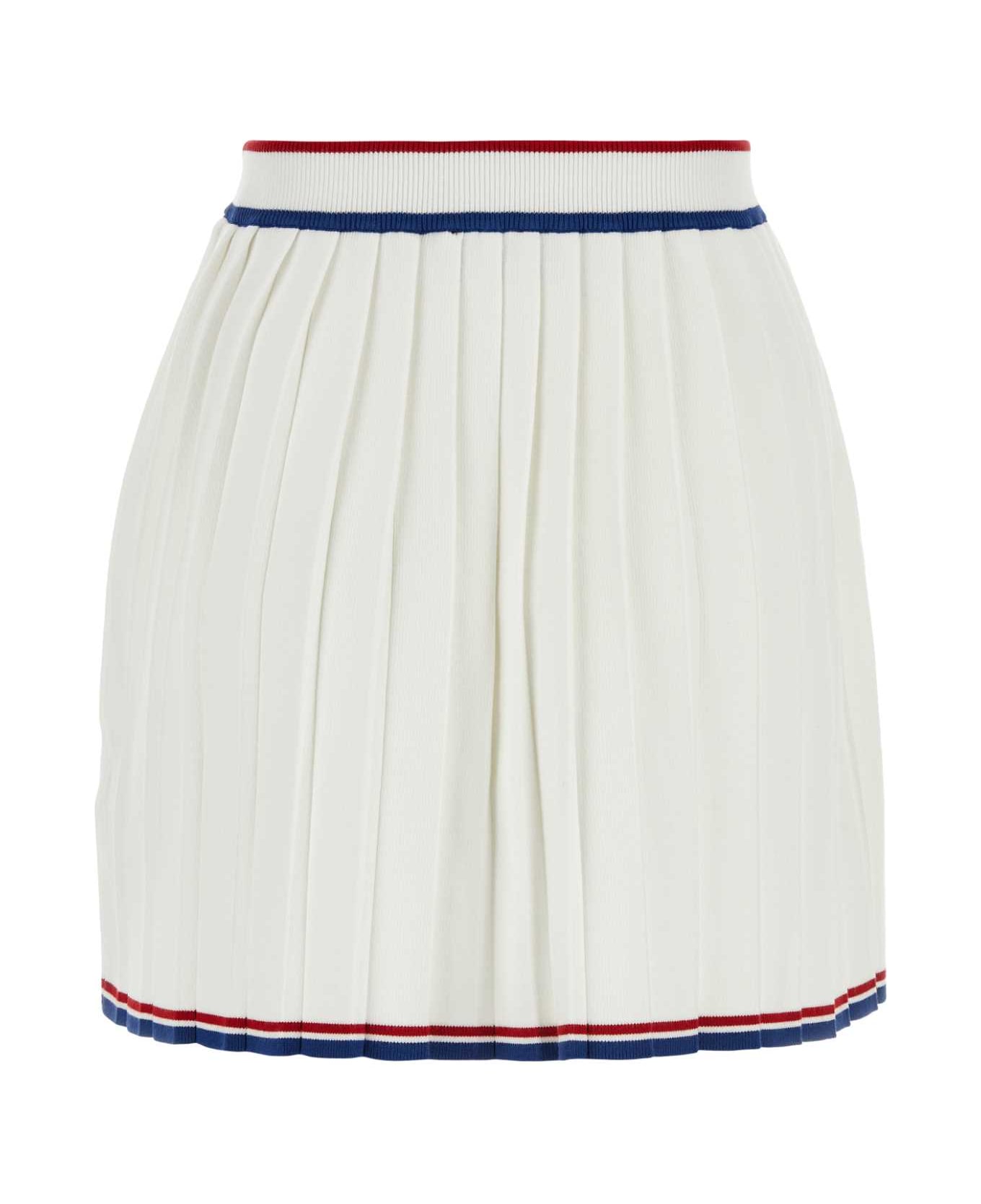 GCDS White Viscose Blend Mini Skirt - OFFWHITE