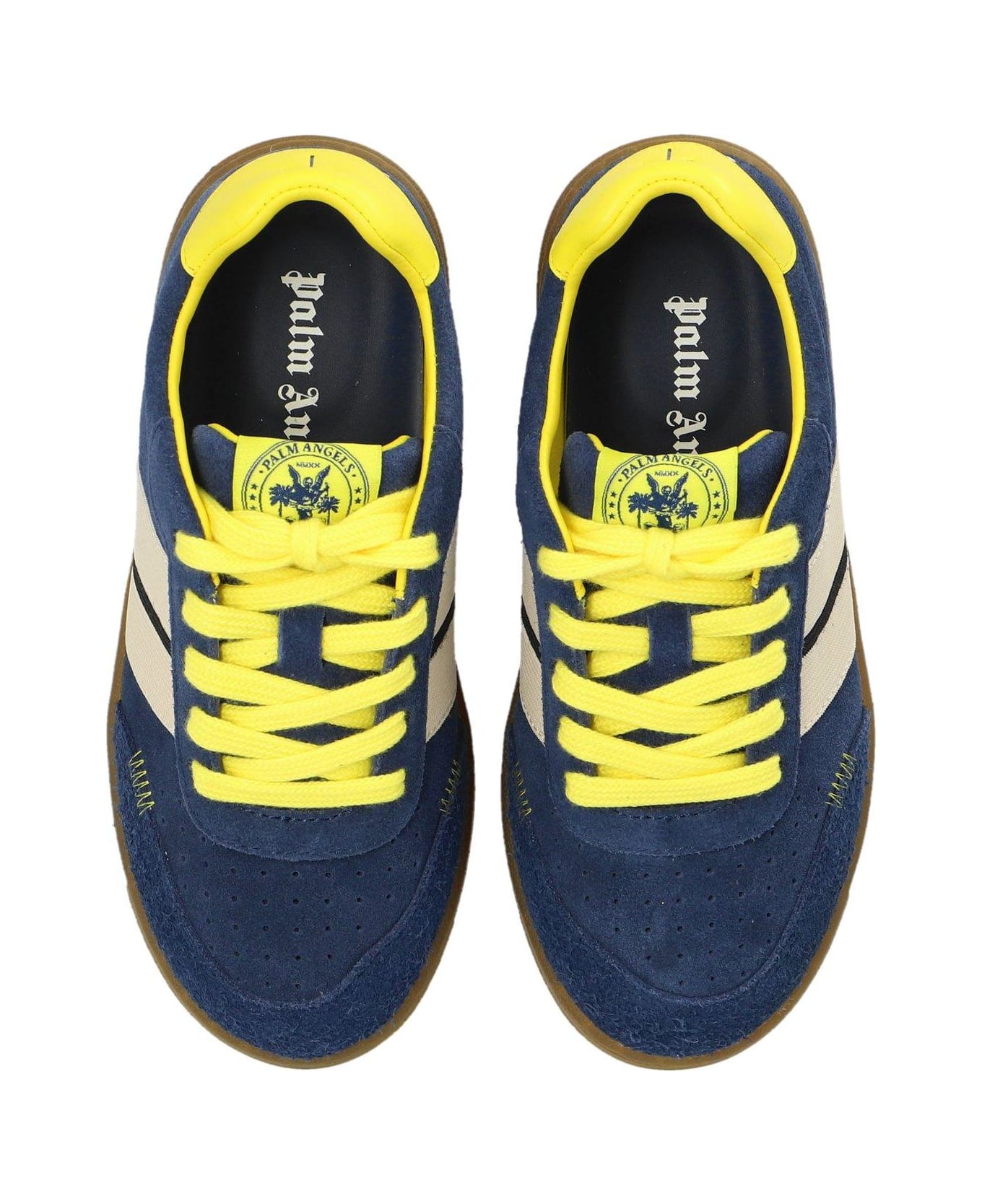Palm Angels Panelled University Track Sneakers - Blue A Yel