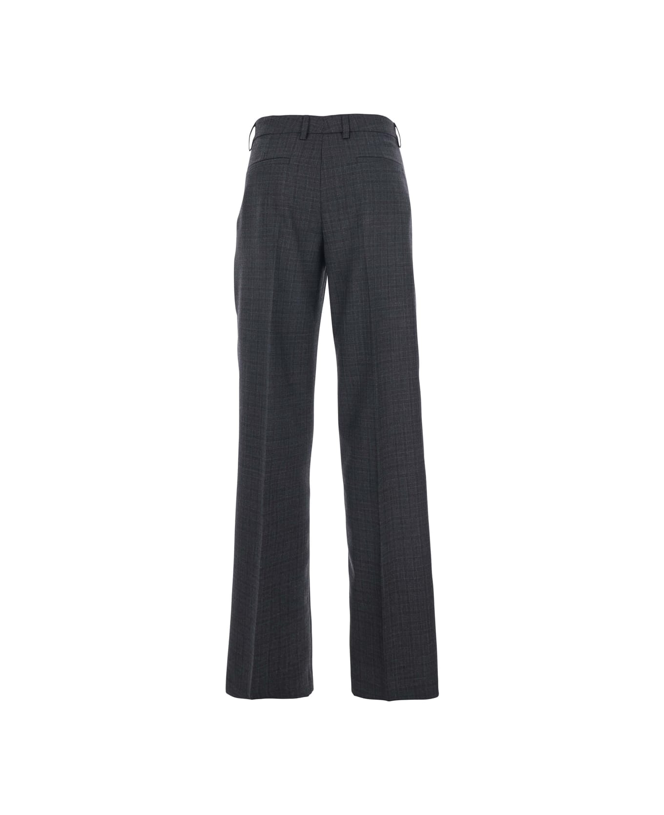 Mauro Grifoni Grey Pants With Belt Loops In Wool Woman - Grey
