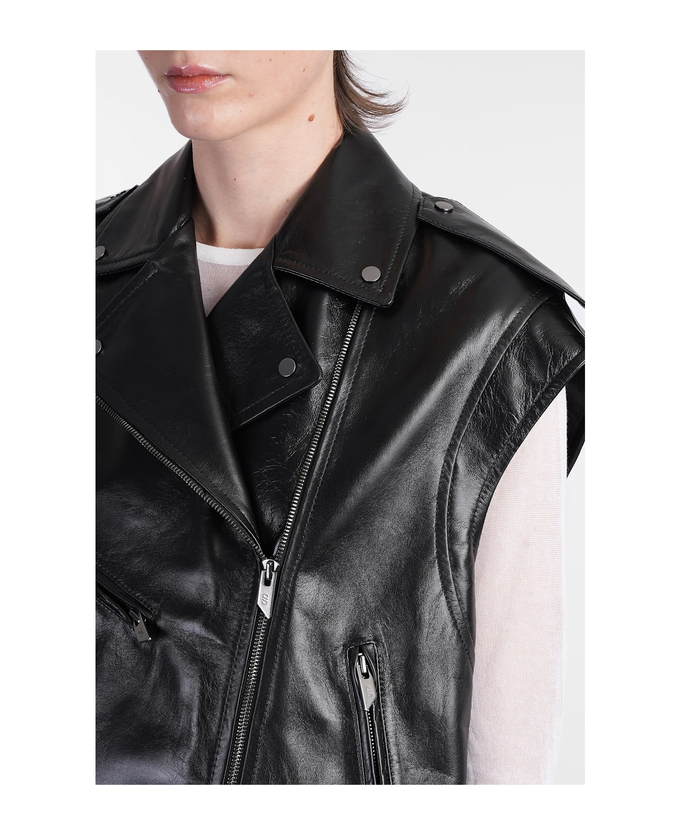 Salvatore Santoro Biker Jacket In Black Leather - black