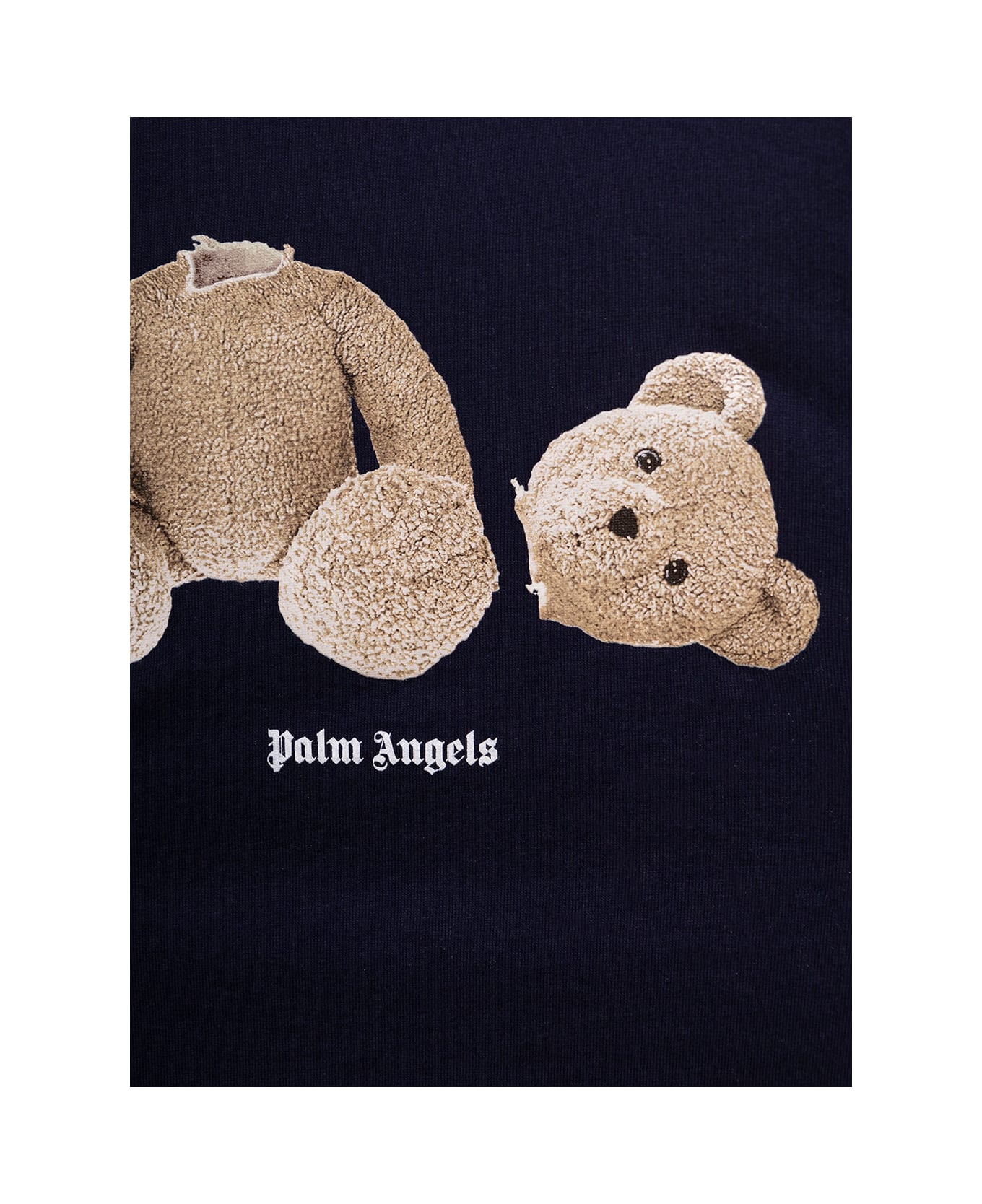 Palm Angels Teddy Bear Printed Blue Cotton Sweatshirt Boy Palm Angels Kids - Blu