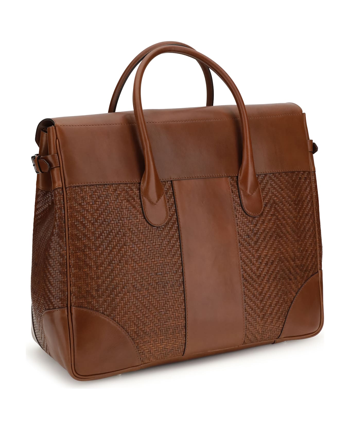 Brunello Cucinelli Woven Calf Country Travel Bag