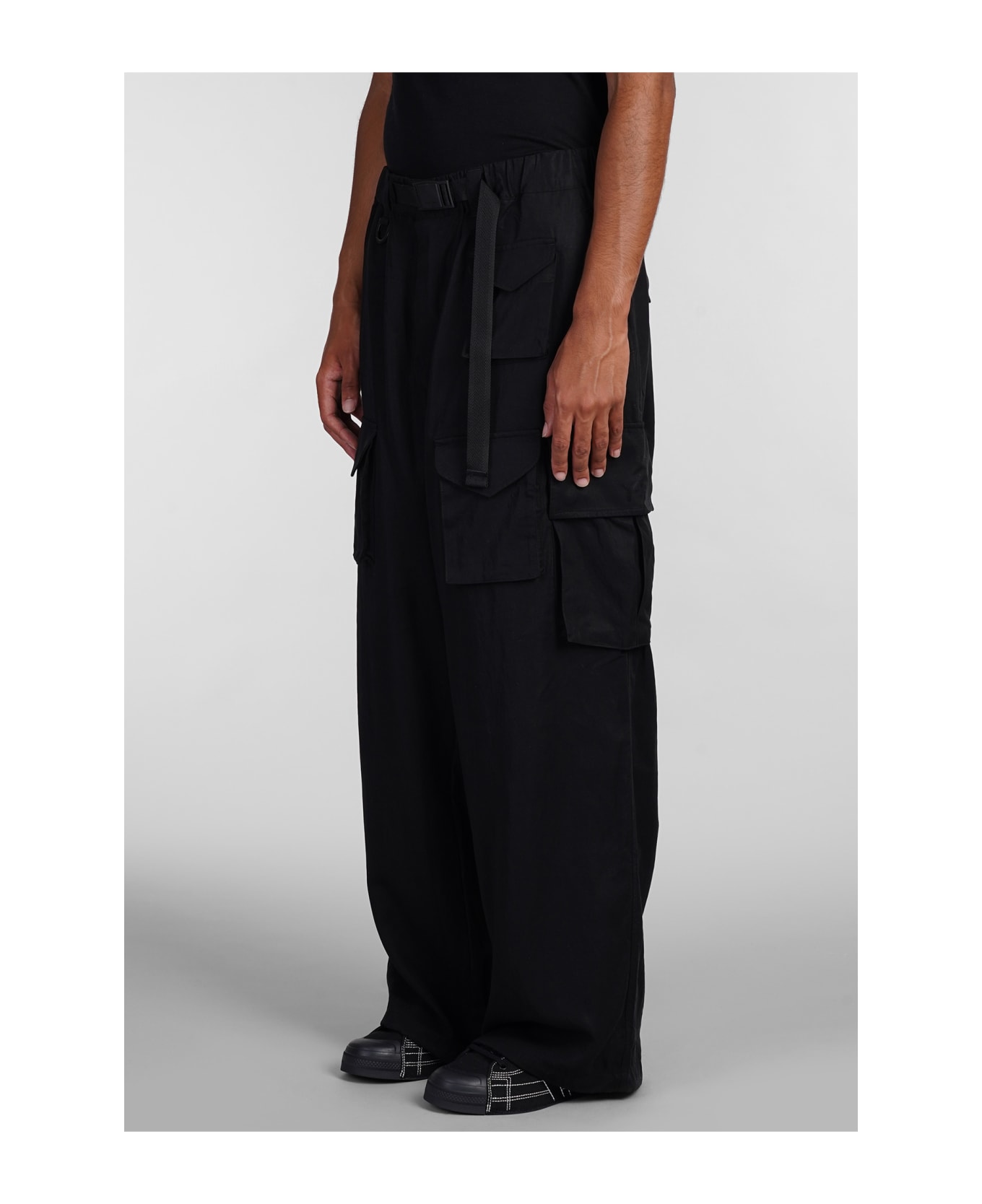 Y-3 Pants In Black Wool And Polyester - Black