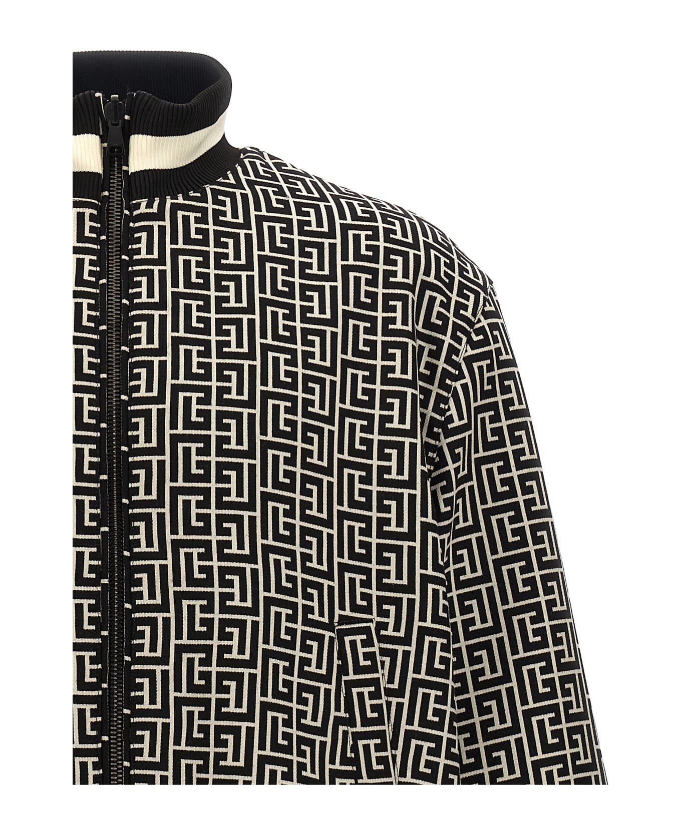 Balmain 'monogram' Reversible Bomber Jacket - Blue