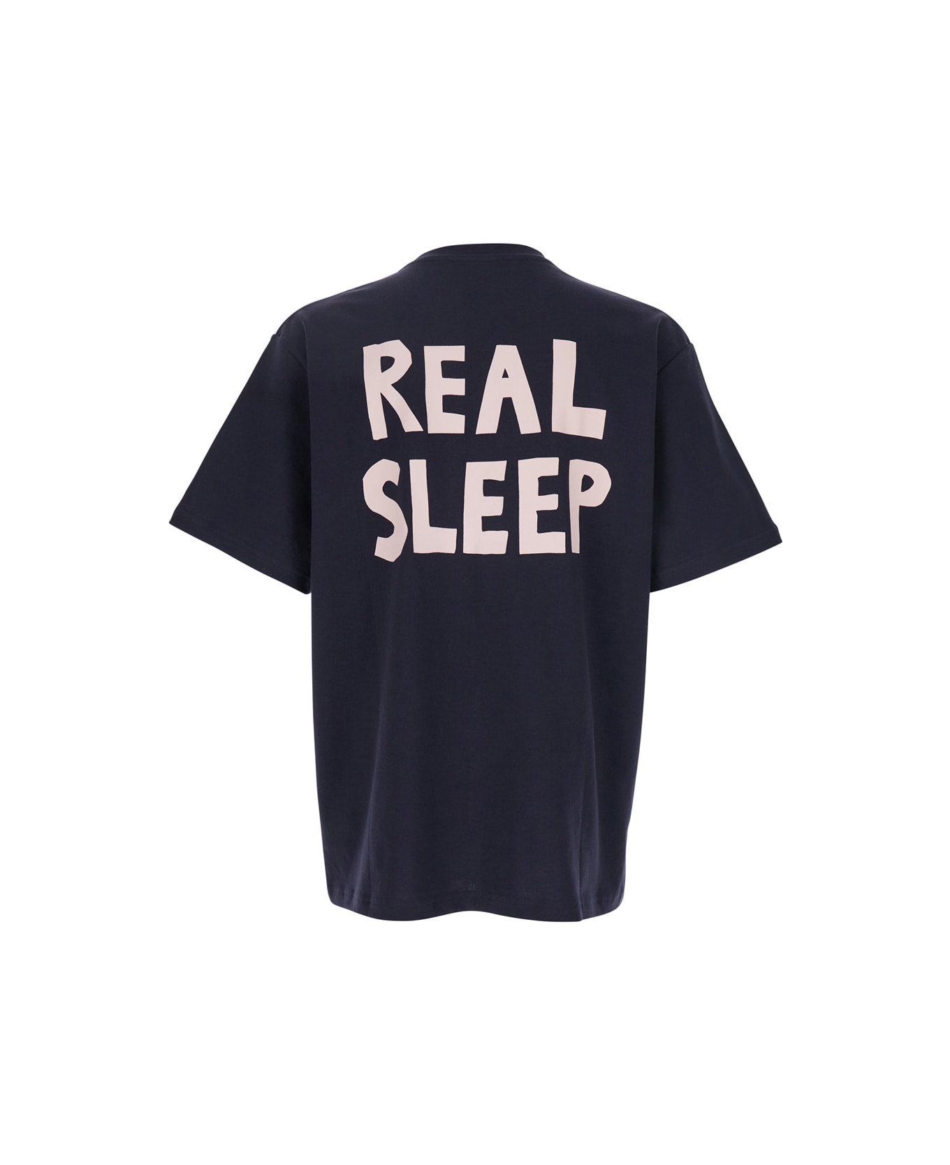 J.W. Anderson Blue Crewneck T-shirt With Logo Detail On The Front And Maxi Slogan Print On The Rear In Cotton Man - Blu