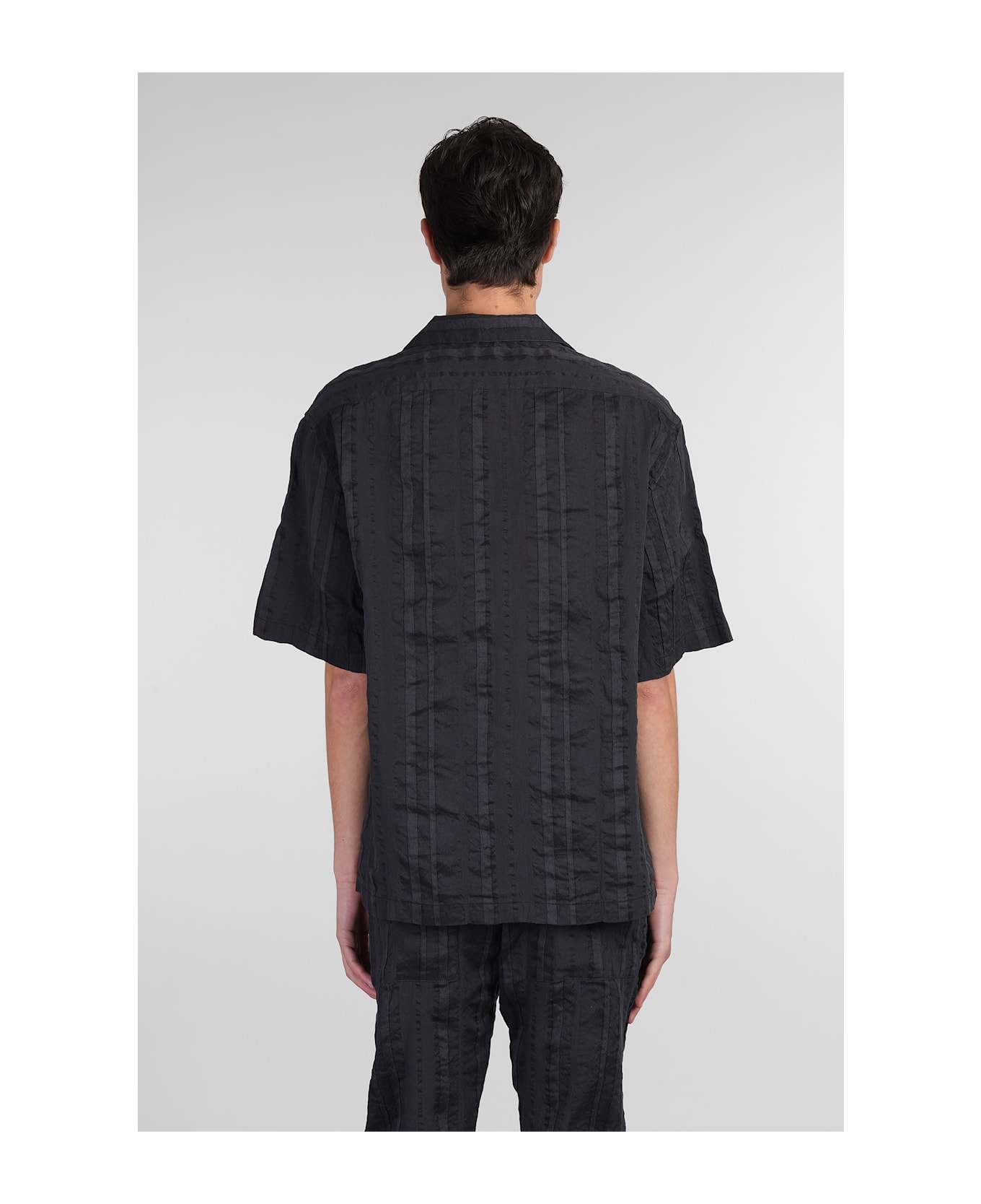 Barena Solana Shirt In Black Linen - black