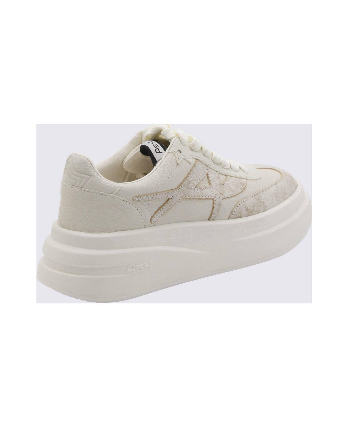 Ash White And Beige Leather Sneakers - BEIGE/WHITE
