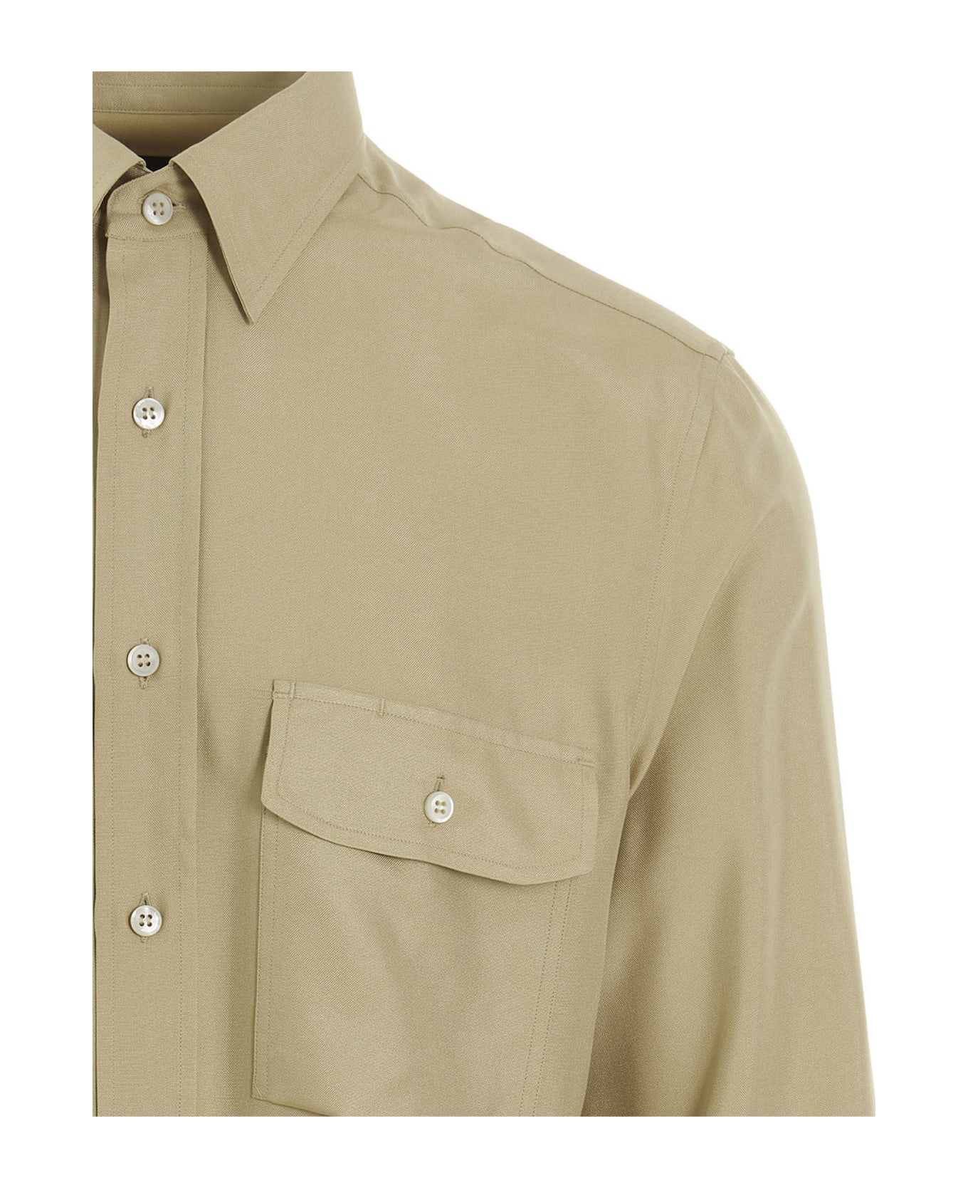 Brioni 'military' Shirt - Beige