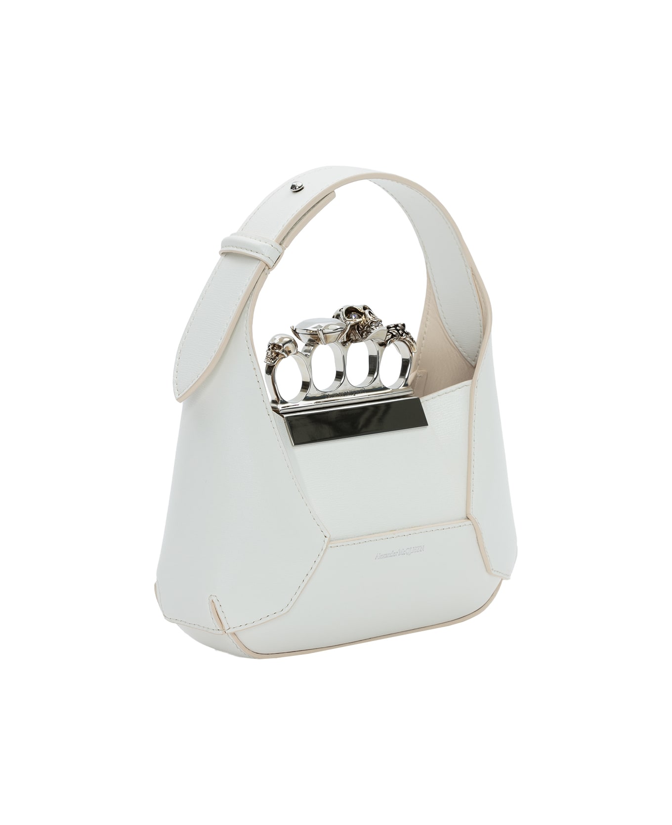 Alexander McQueen The Jewelled Hobo Mini Bag In Ivory And
