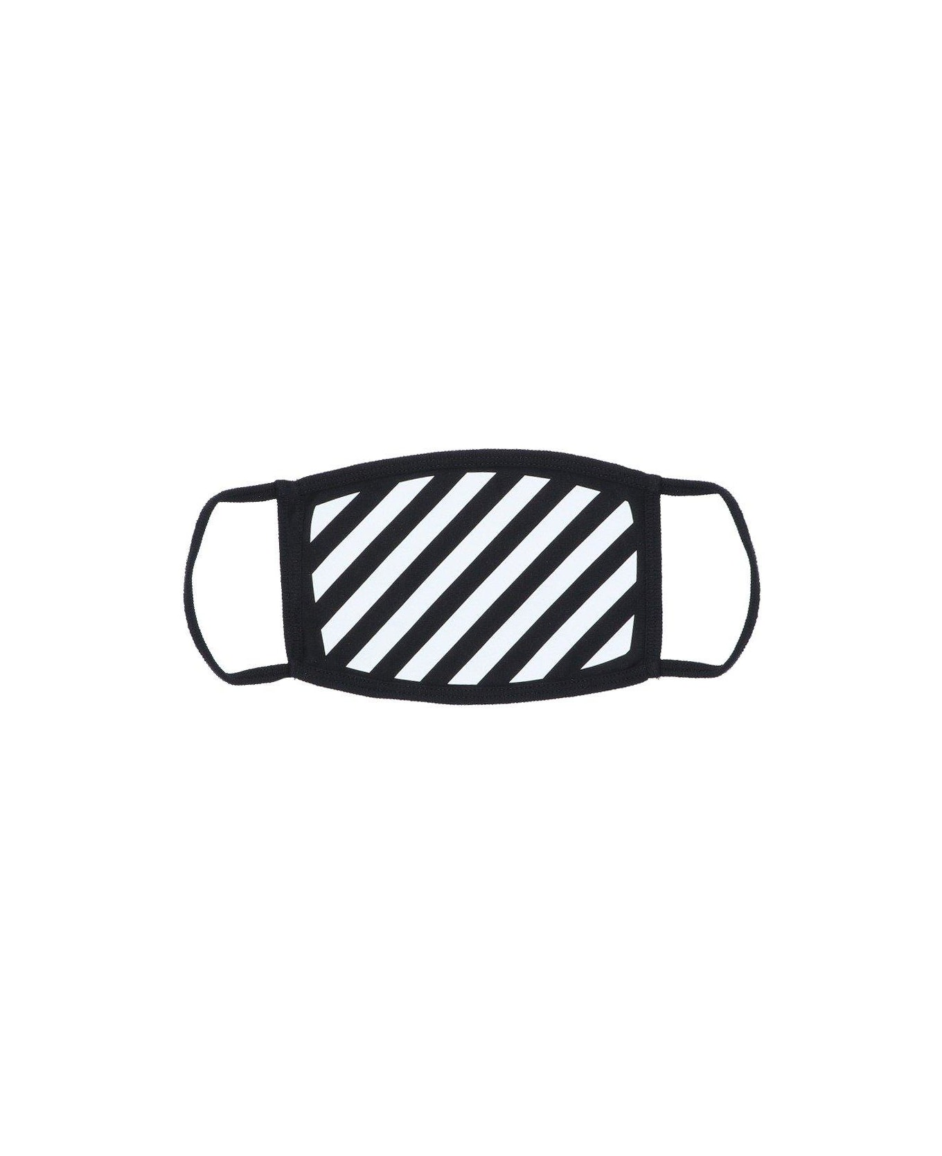 Off-White Diag Striped Face Mask - black
