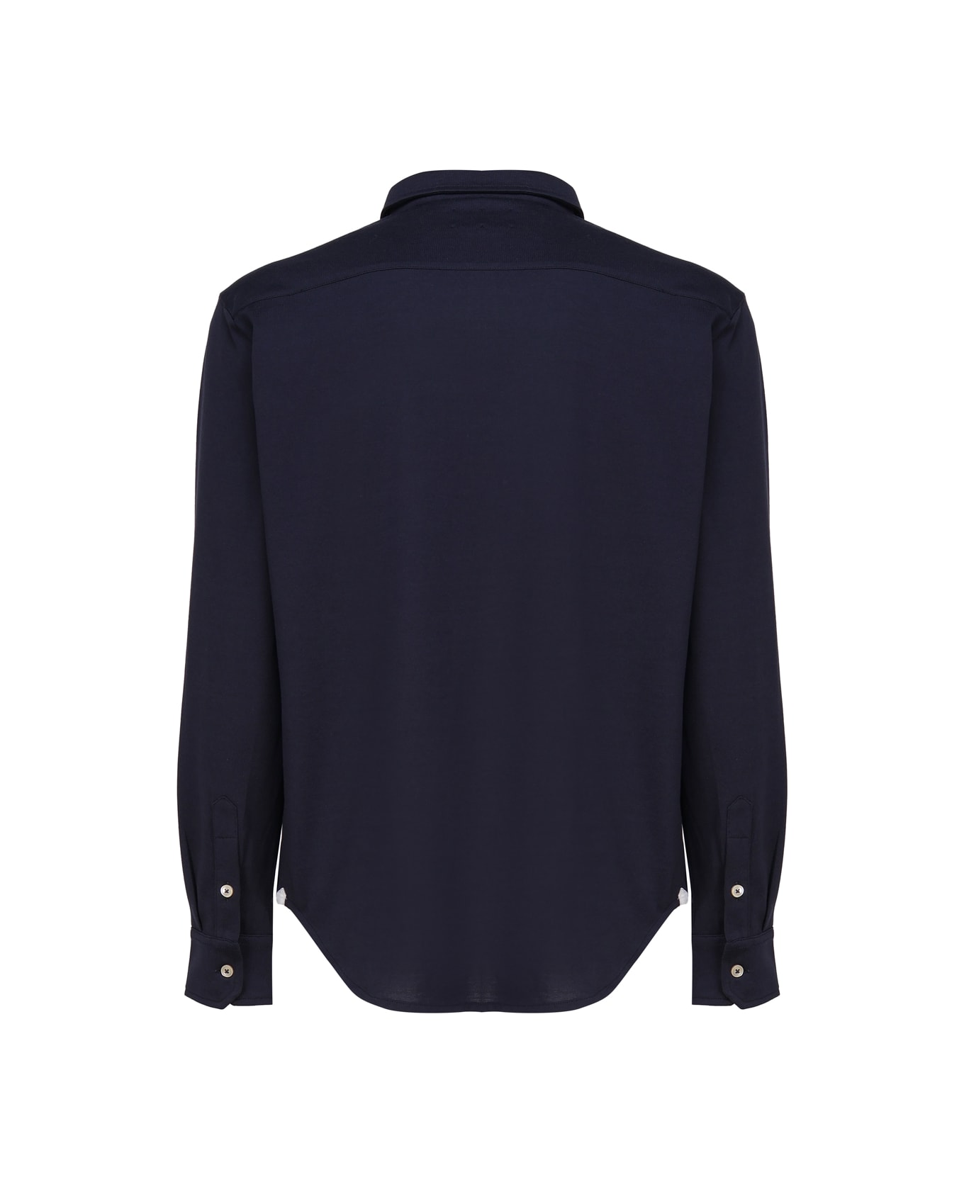 Eleventy Shirt With Contrasting Details - New Blue