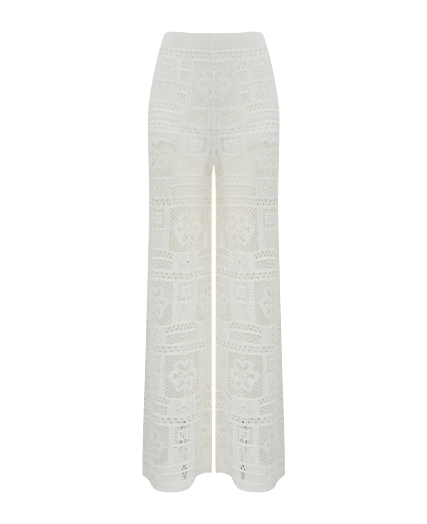 D.Exterior Cotton Patchwork Trousers - Bianco