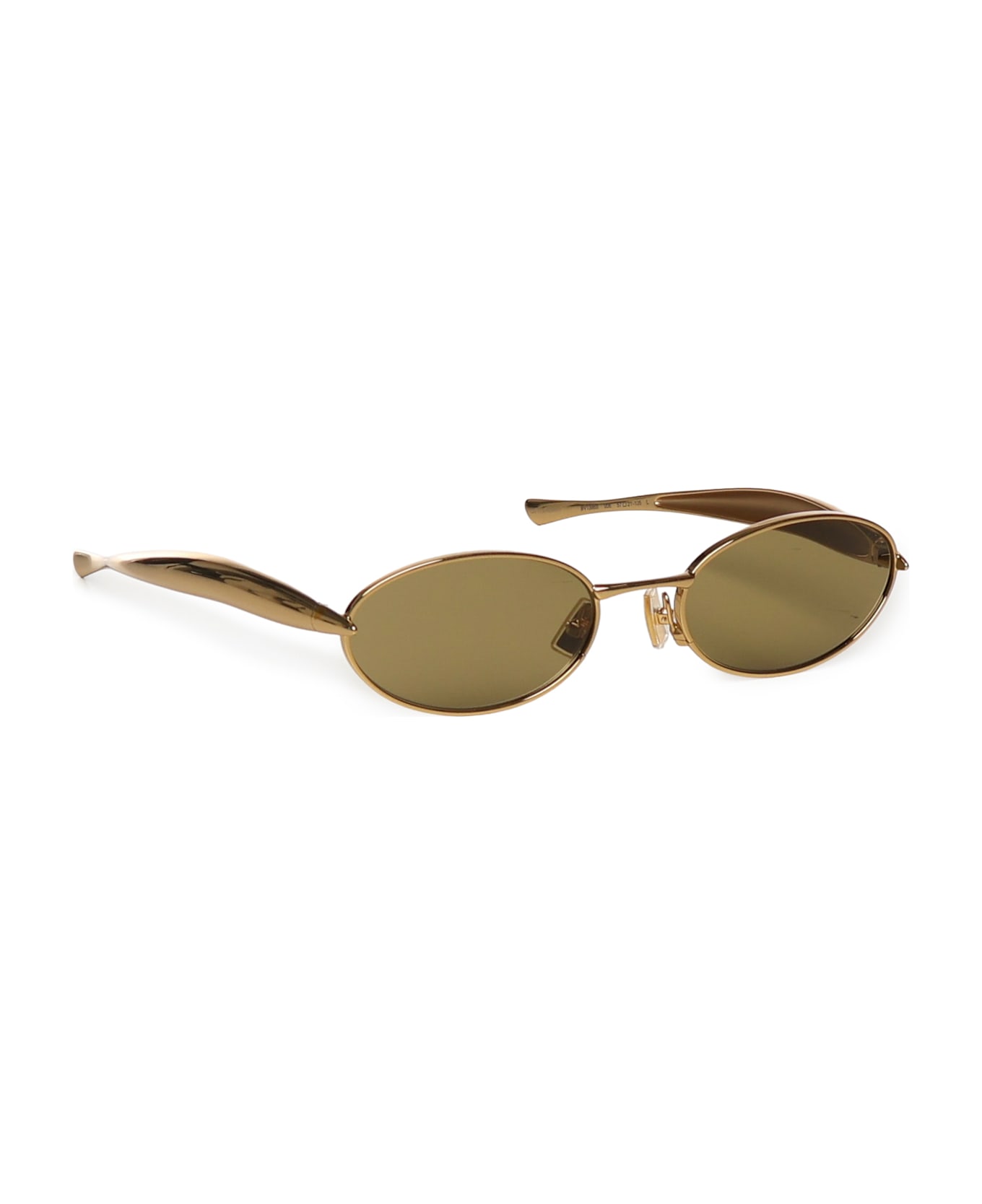 Bottega Veneta Sardine Oval Sunglasses - Gold gold green