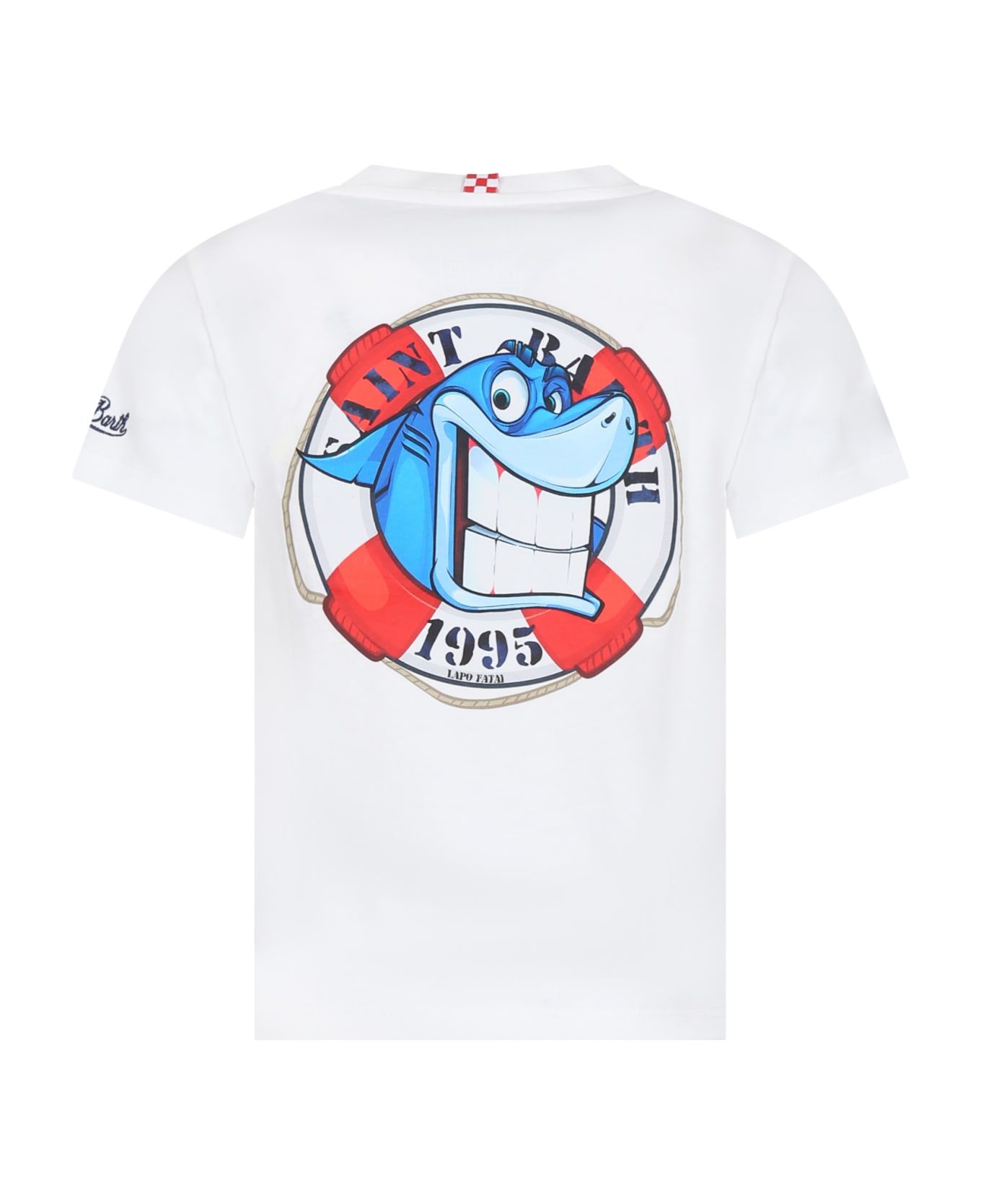 MC2 Saint Barth White T-shirt For Boy With Shark And Logo - White Tシャツ＆ポロシャツ