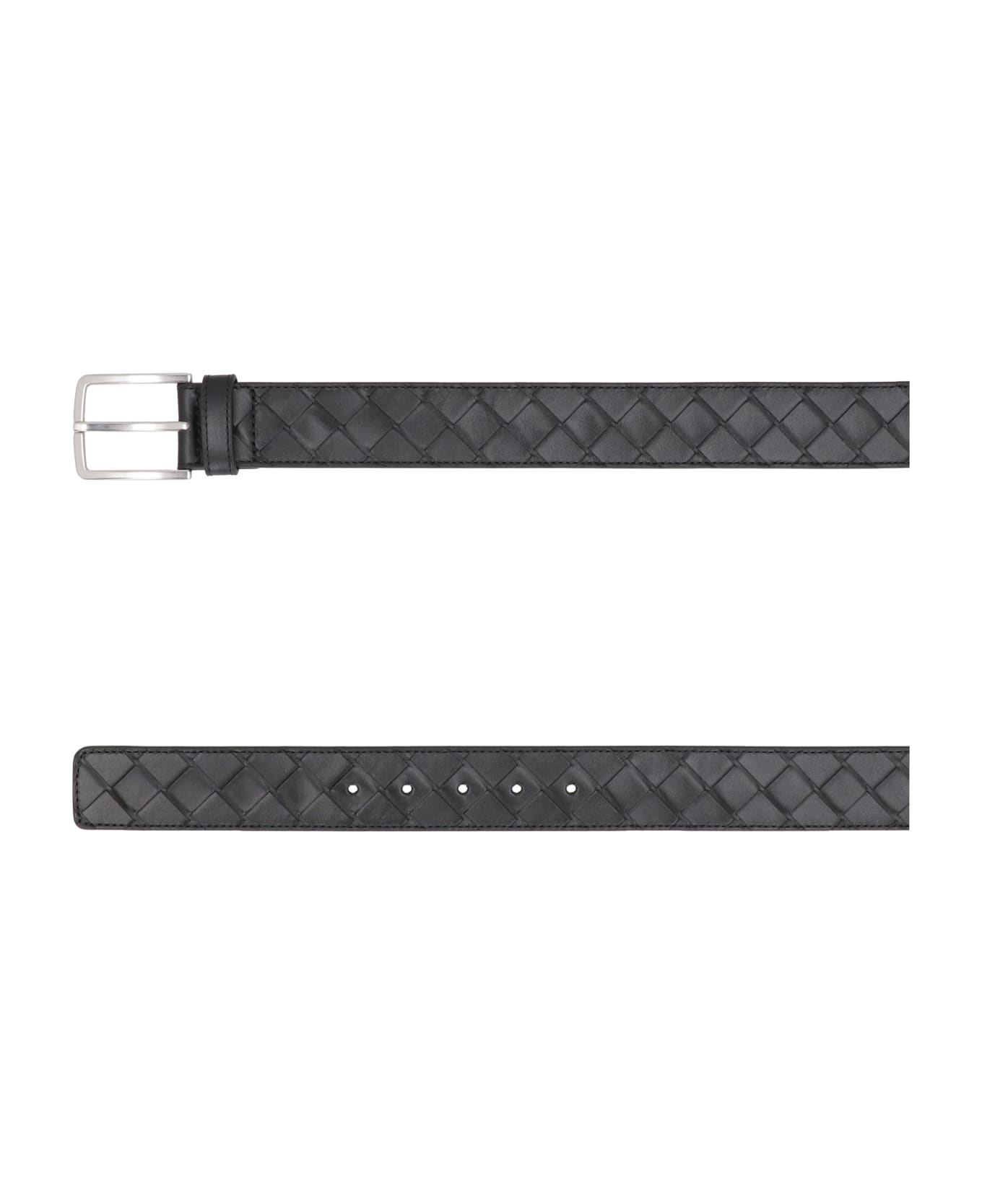 Bottega Veneta Intrecciato Belt - BLACK