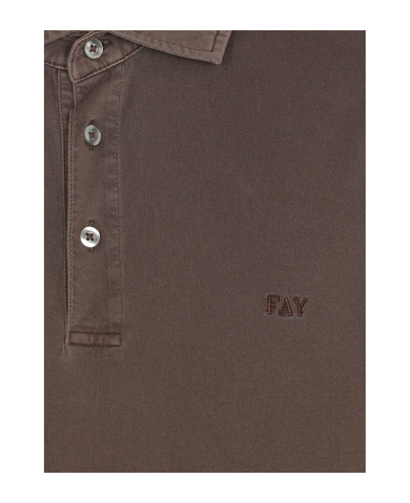 Fay Logoed Polo - Brown
