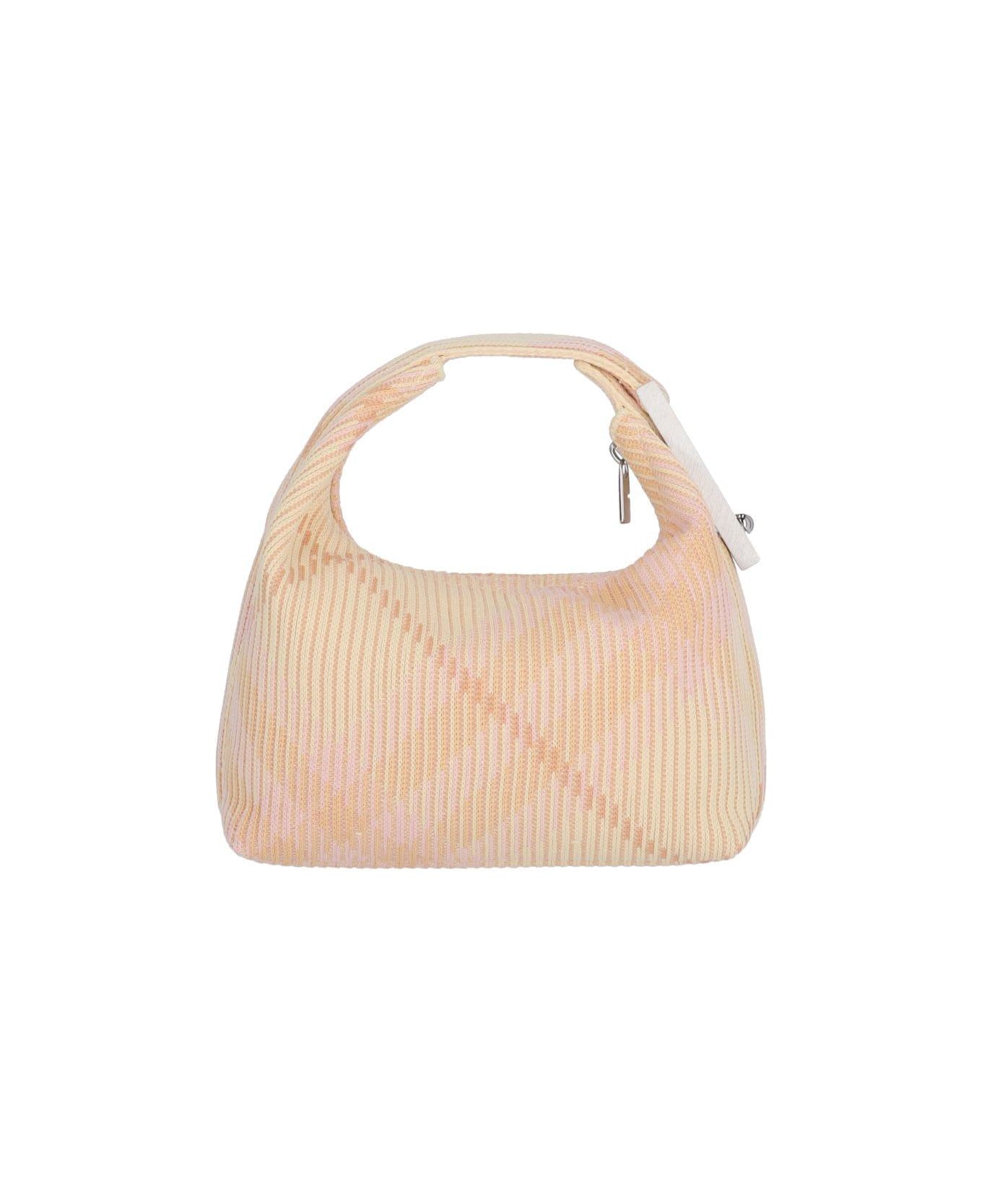 Burberry Check Pattern Zipped Tote Bag - Pink
