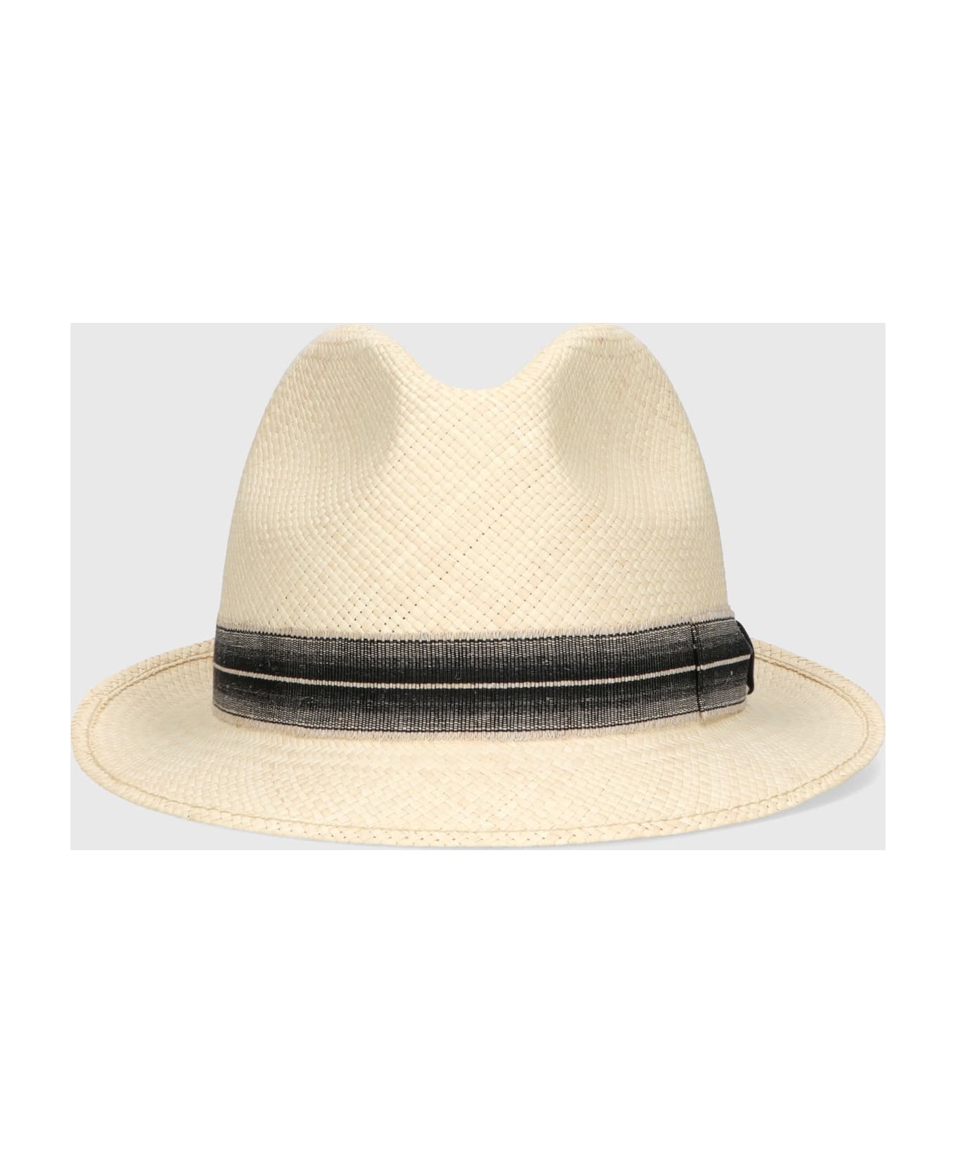 Borsalino Trilby Panama Quito - NATURAL, BLACK/CREAM HAT BAND 帽子