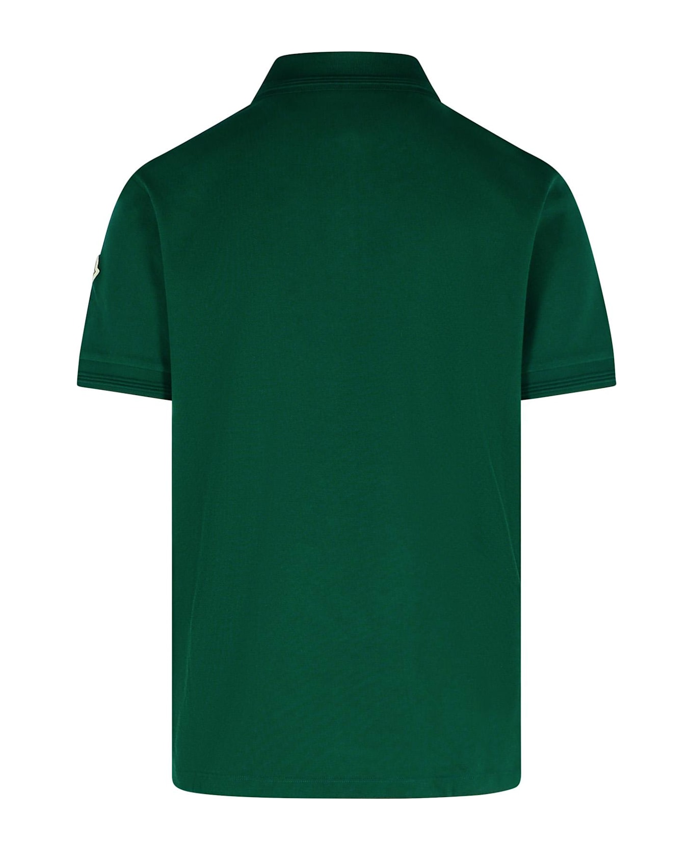 Moncler Polo Shirt In Green Cotton - Green