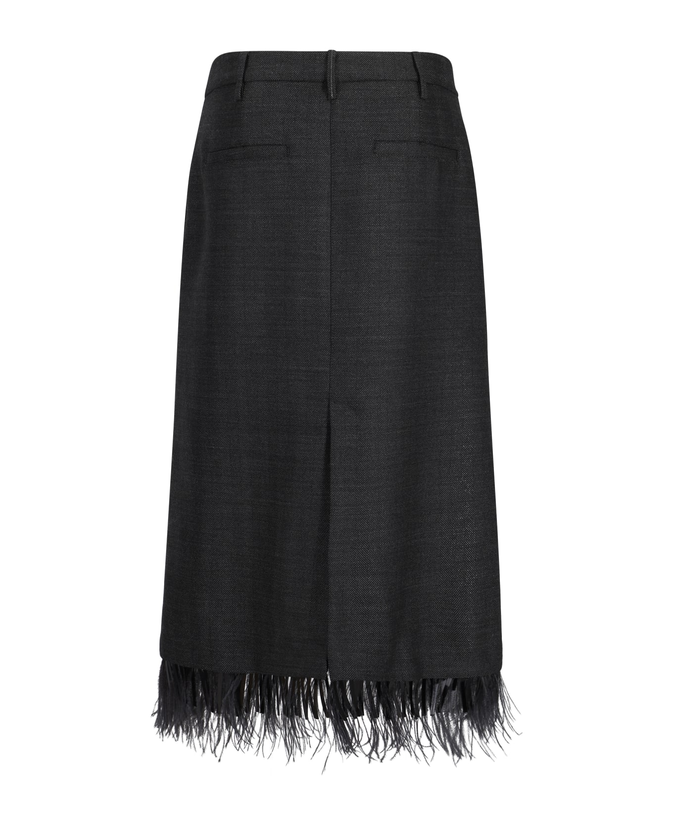 Brunello Cucinelli Grey Wool Skirt - Antracite