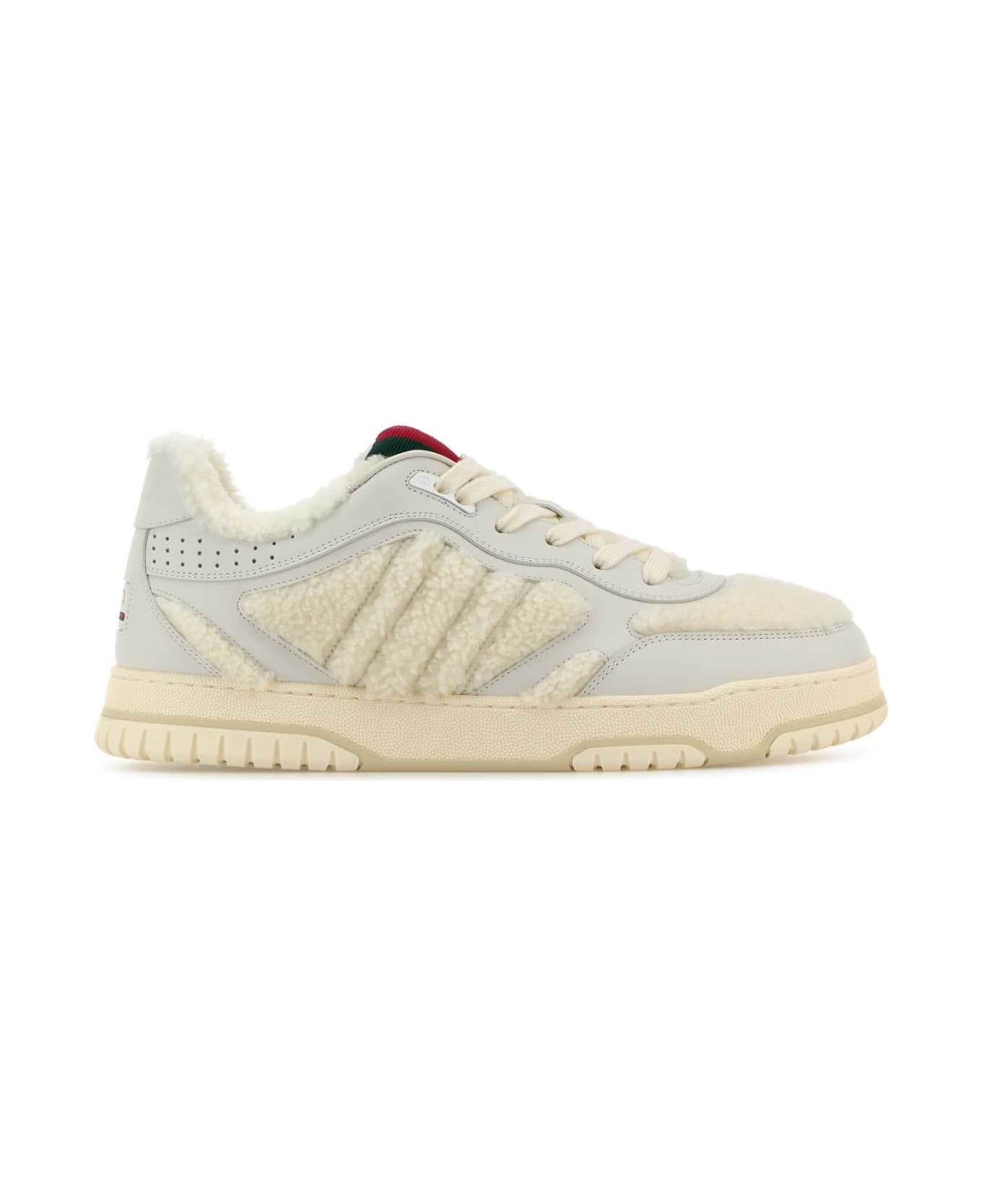 Gucci White Leather And Teddy Re-web Sneakers - ZWHGRWHZWHVRV