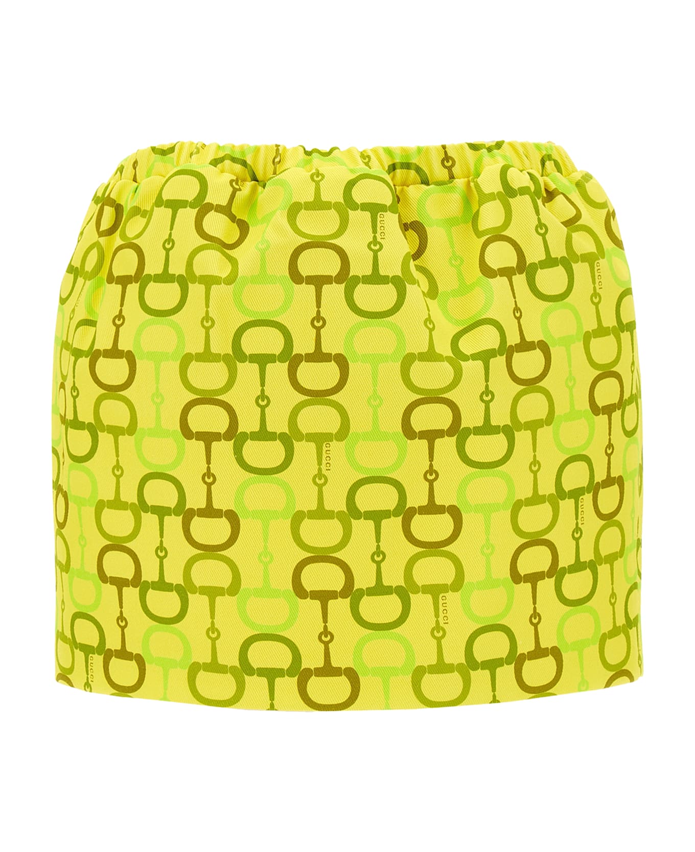 Gucci Horsebit Print Skirt - Yellow