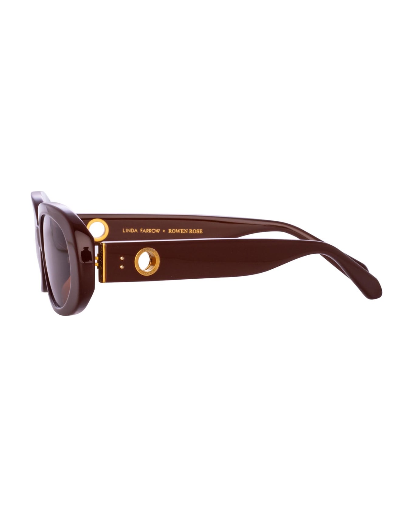 Linda Farrow Lfl1252 Brown / Light Gold Sunglasses - Brown / Light Gold サングラス