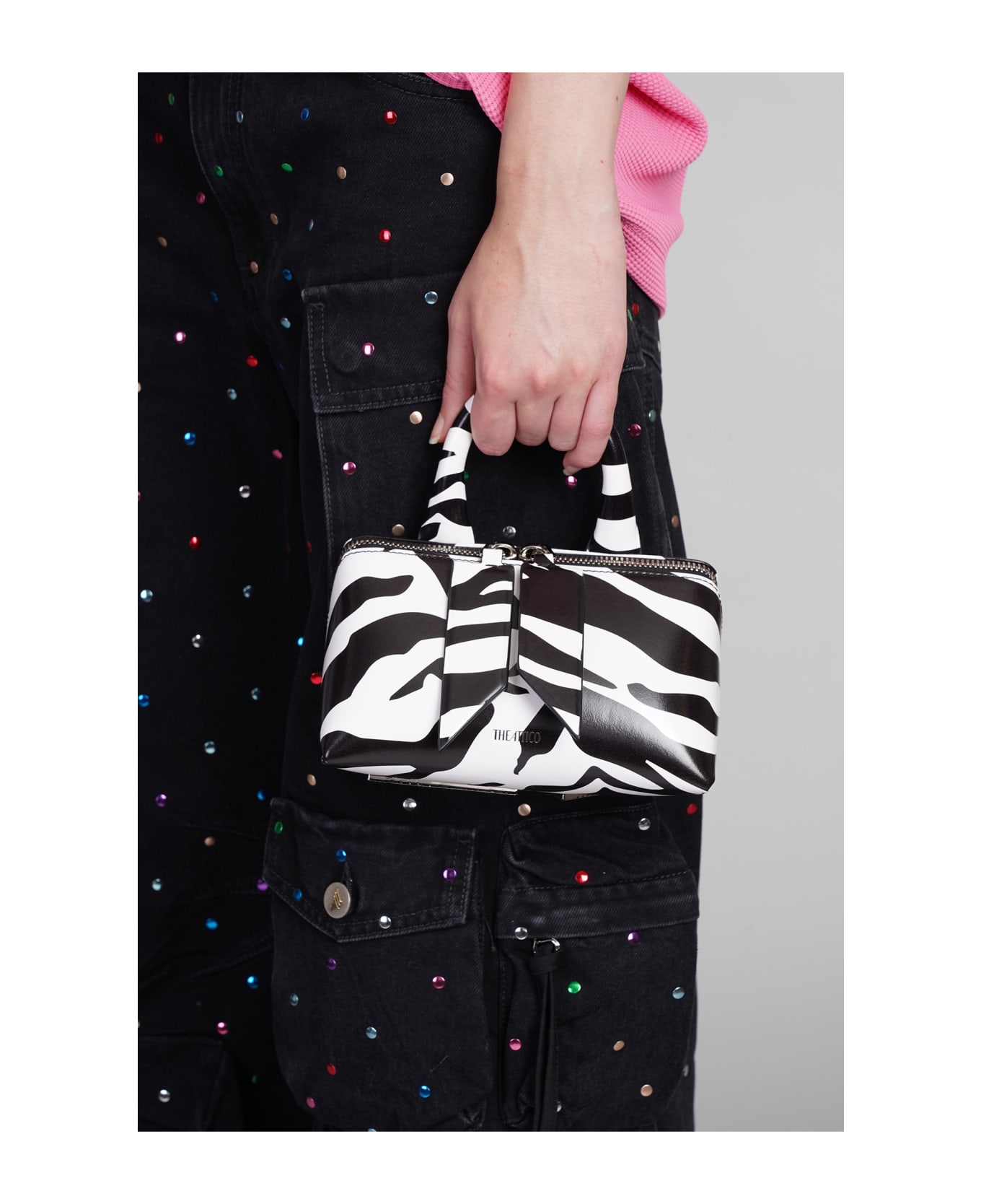 The Attico Friday Handbag - White/black