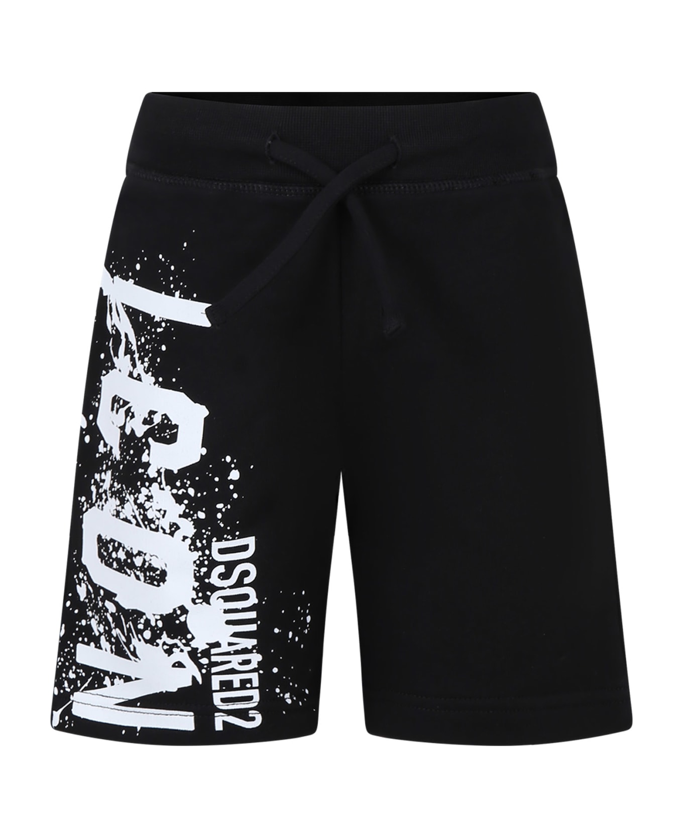 Dsquared2 Black Sport Shorts For Boy - Black