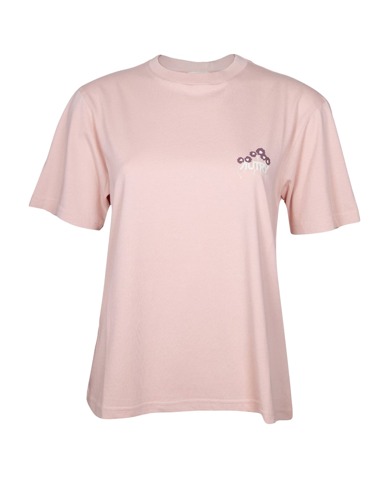 Autry Cotton T-shirt With Logo - Powder