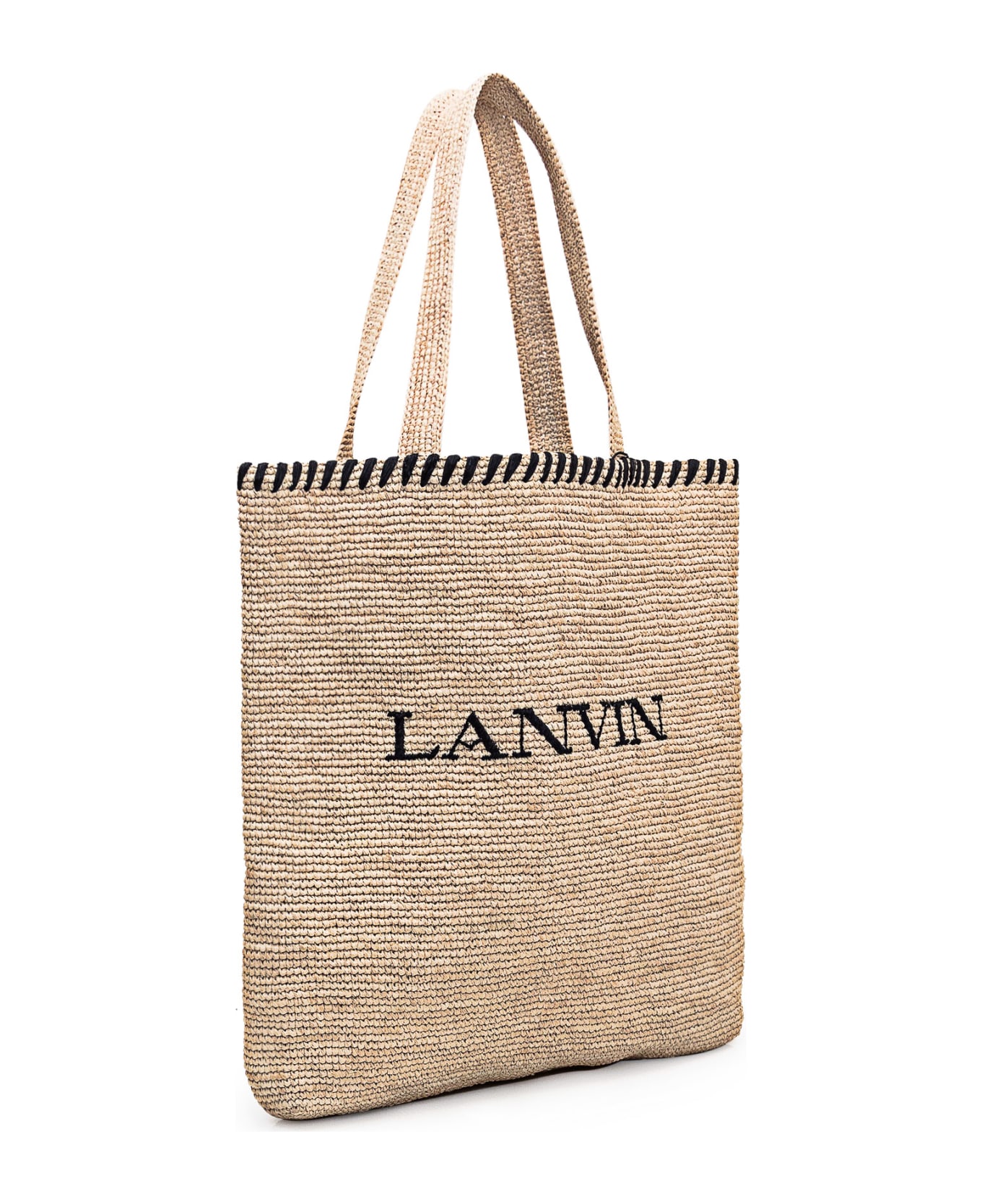 Lanvin Raffia Tote Bag - NATURALBLACK