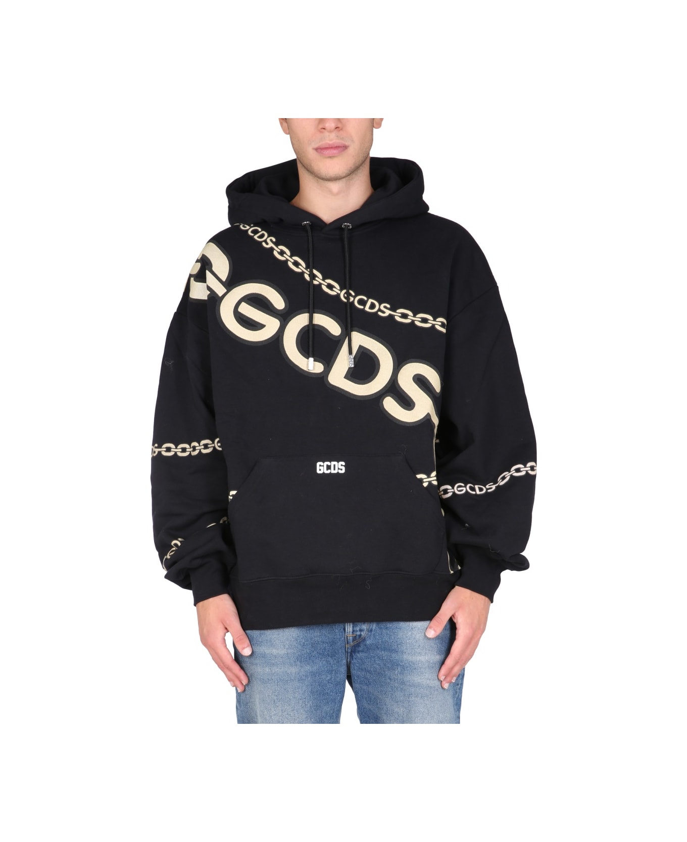 GCDS "chain" Sweatshirt - BLACK