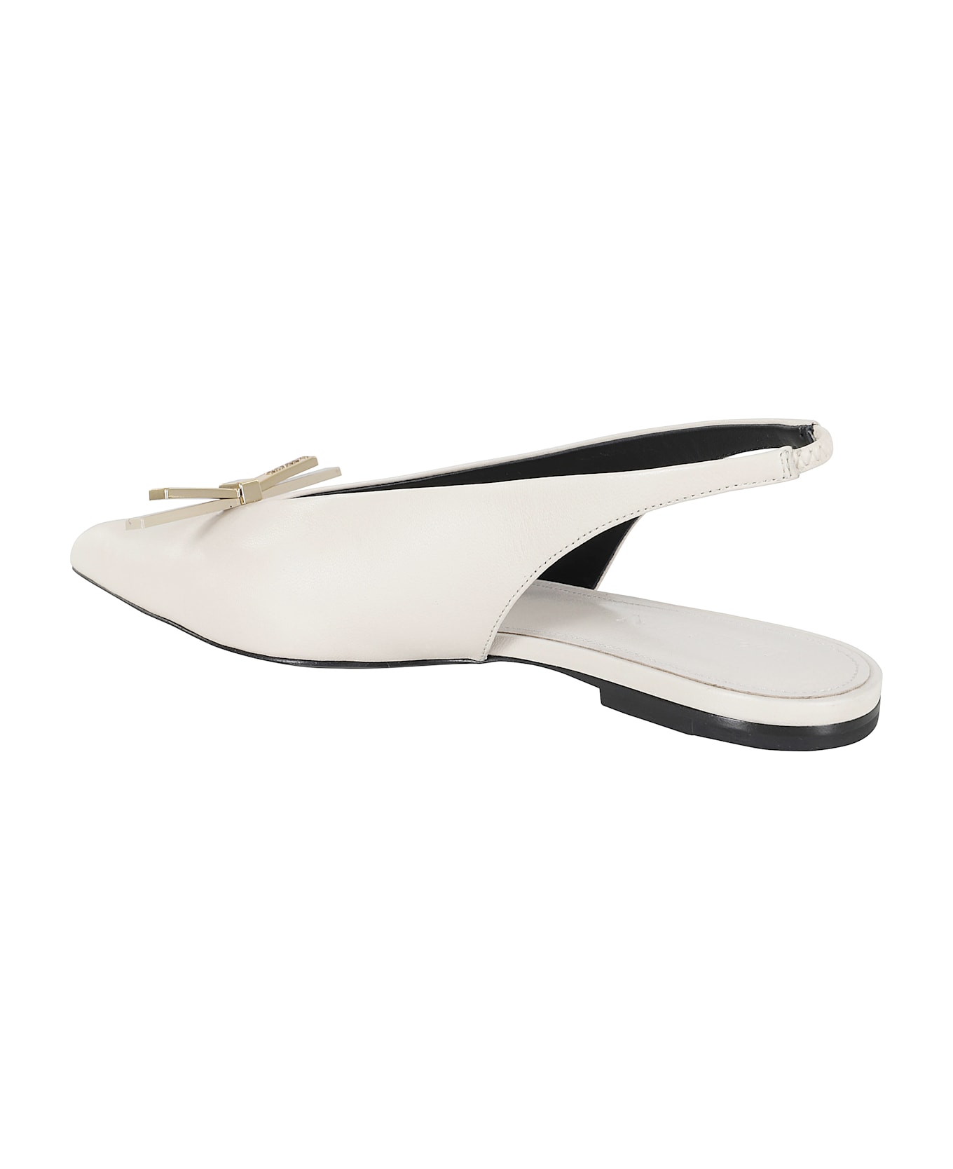 Lanvin Bow Flat Slingback - Light Beige