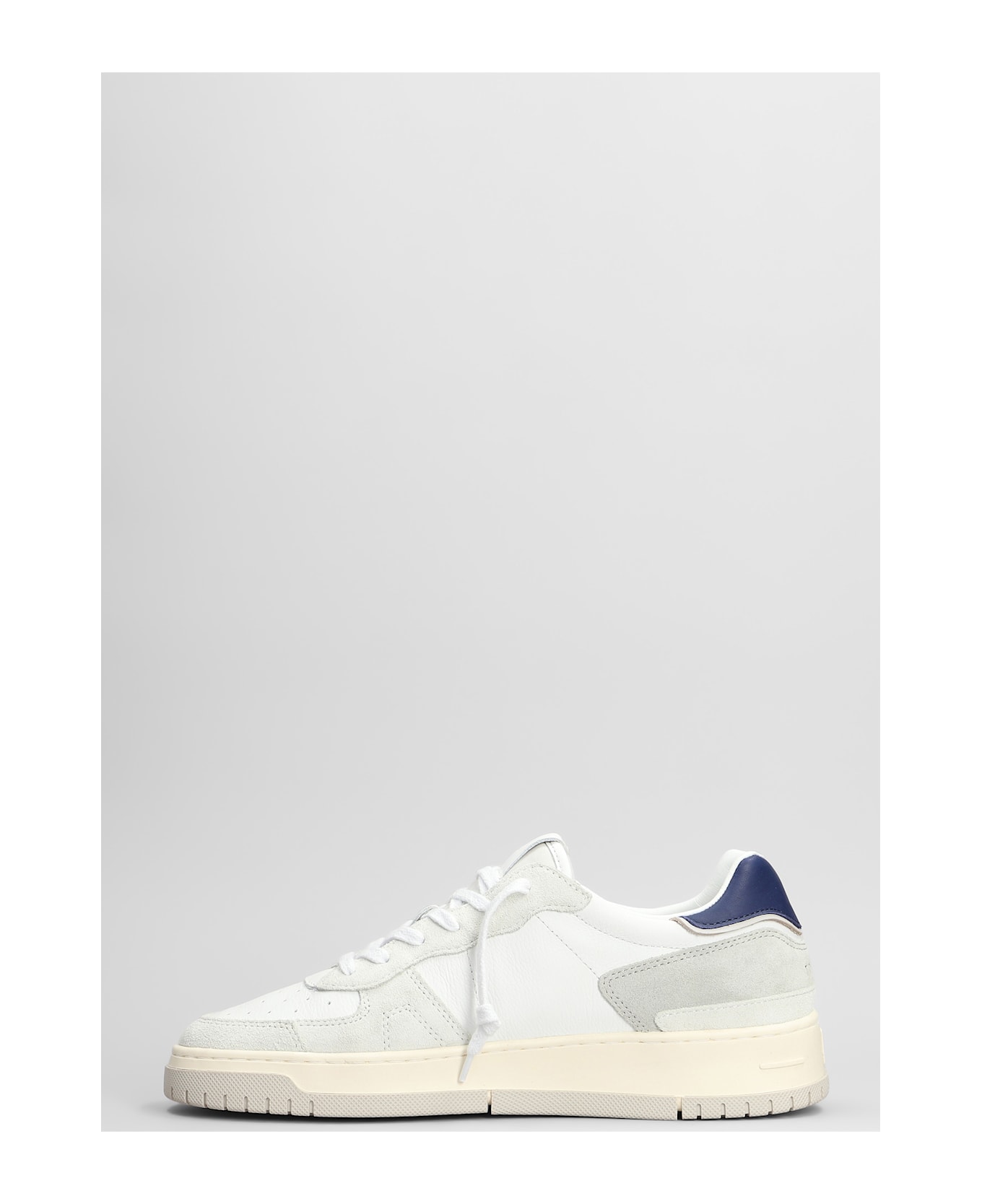 D.A.T.E. Torneo Pure Soft Sneakers In White Suede And Leather - Wl White Blue
